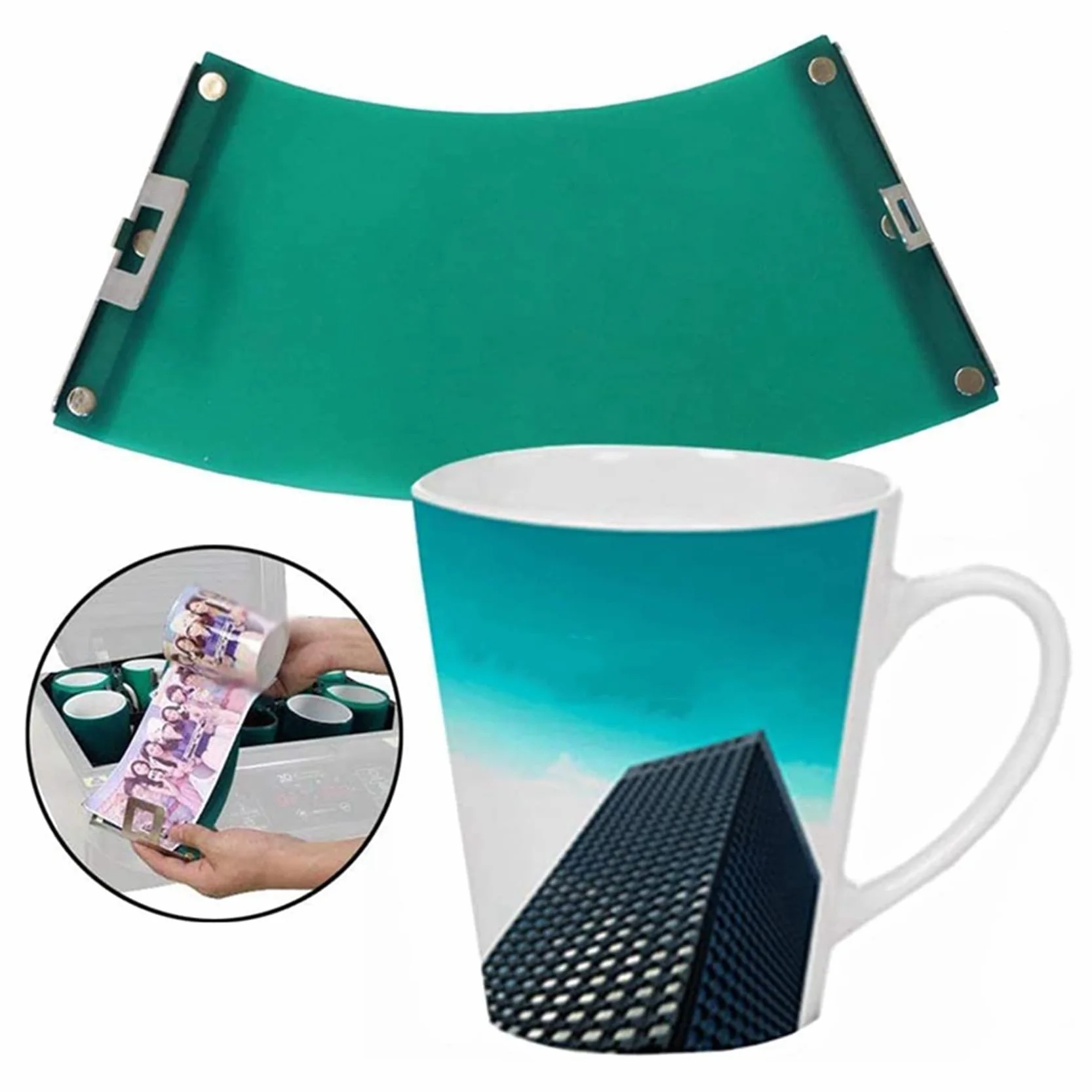 Moule Silicone 3D Sublimation Tasse Conique 12Oz avec Pince Fixation