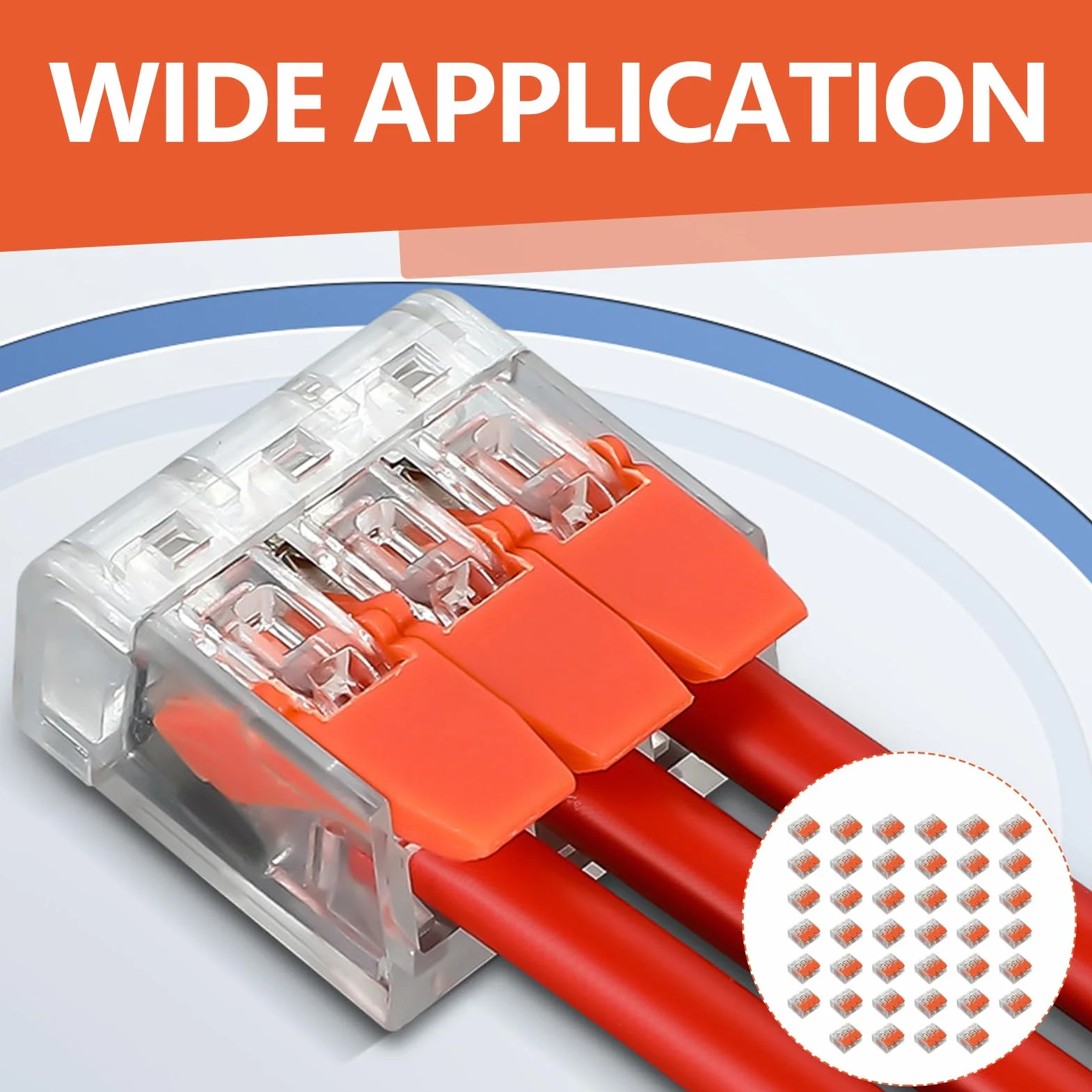 Bornes de Connexion 4.0 mm² Orange Quick Plug-in Terminals Compacts Rapide Cosses Transparent Modèle Compact