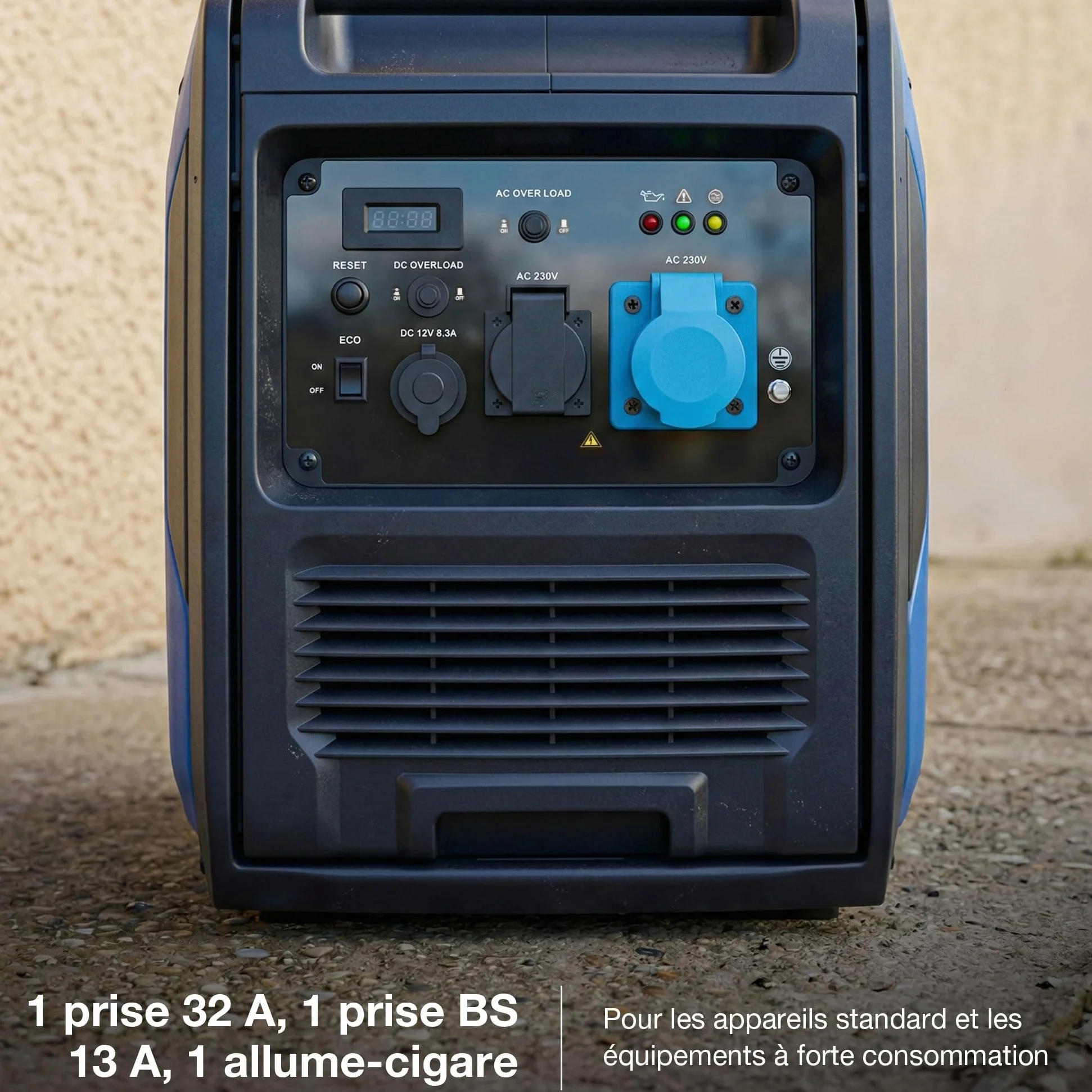 Hyundai Groupe Électrogène Inverter 5500 W / 5 kW Continu, Démarrage Électrique, Essence, Onde Sinusoïdale Pure, Réservoir 11 L, Garantie 3 Ans - HY6250SEi-EU