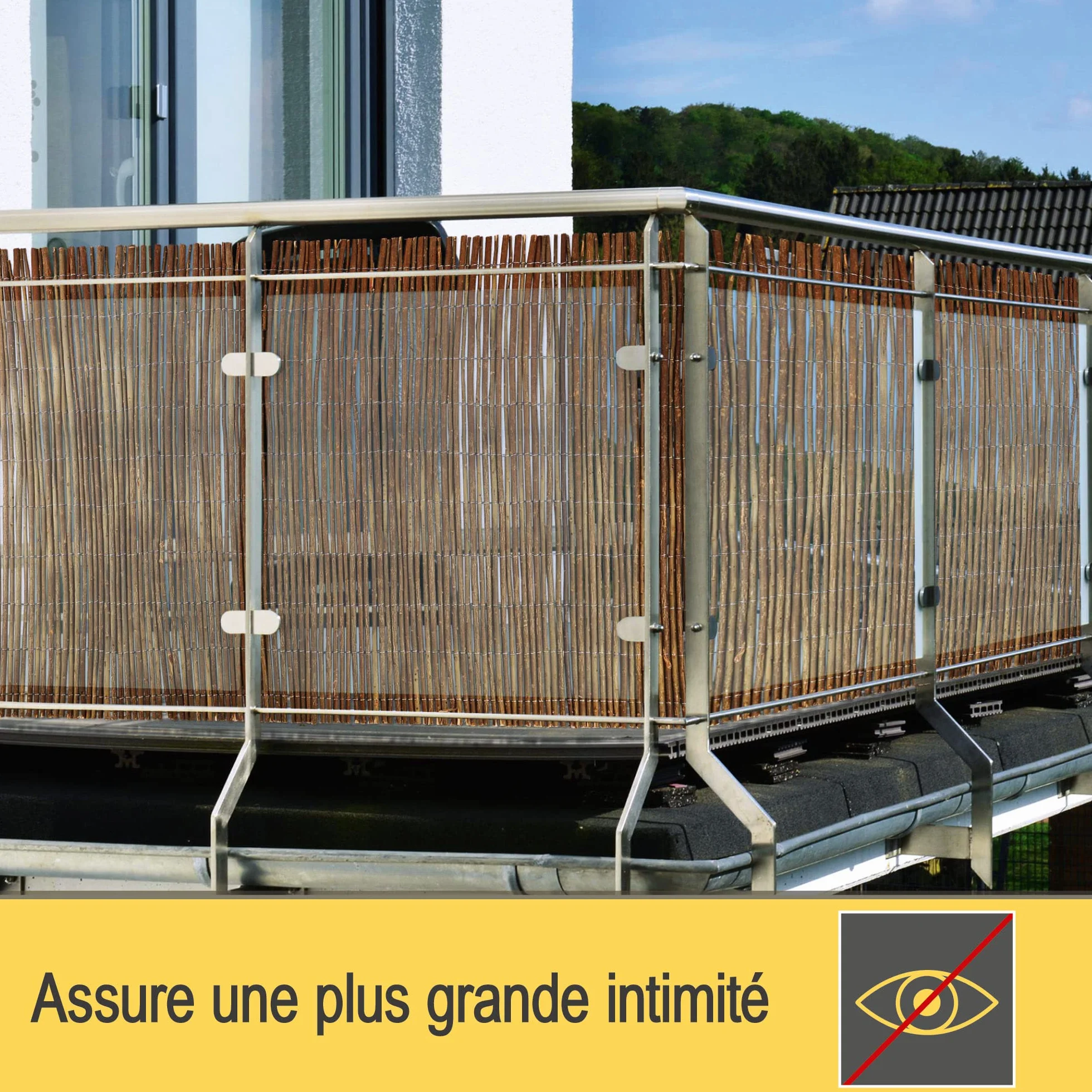 Sol Royal Canisse en Osier Brise-Vue Balcon 500x160 cm Pare Soleil Terrasse Protection Vent Saule