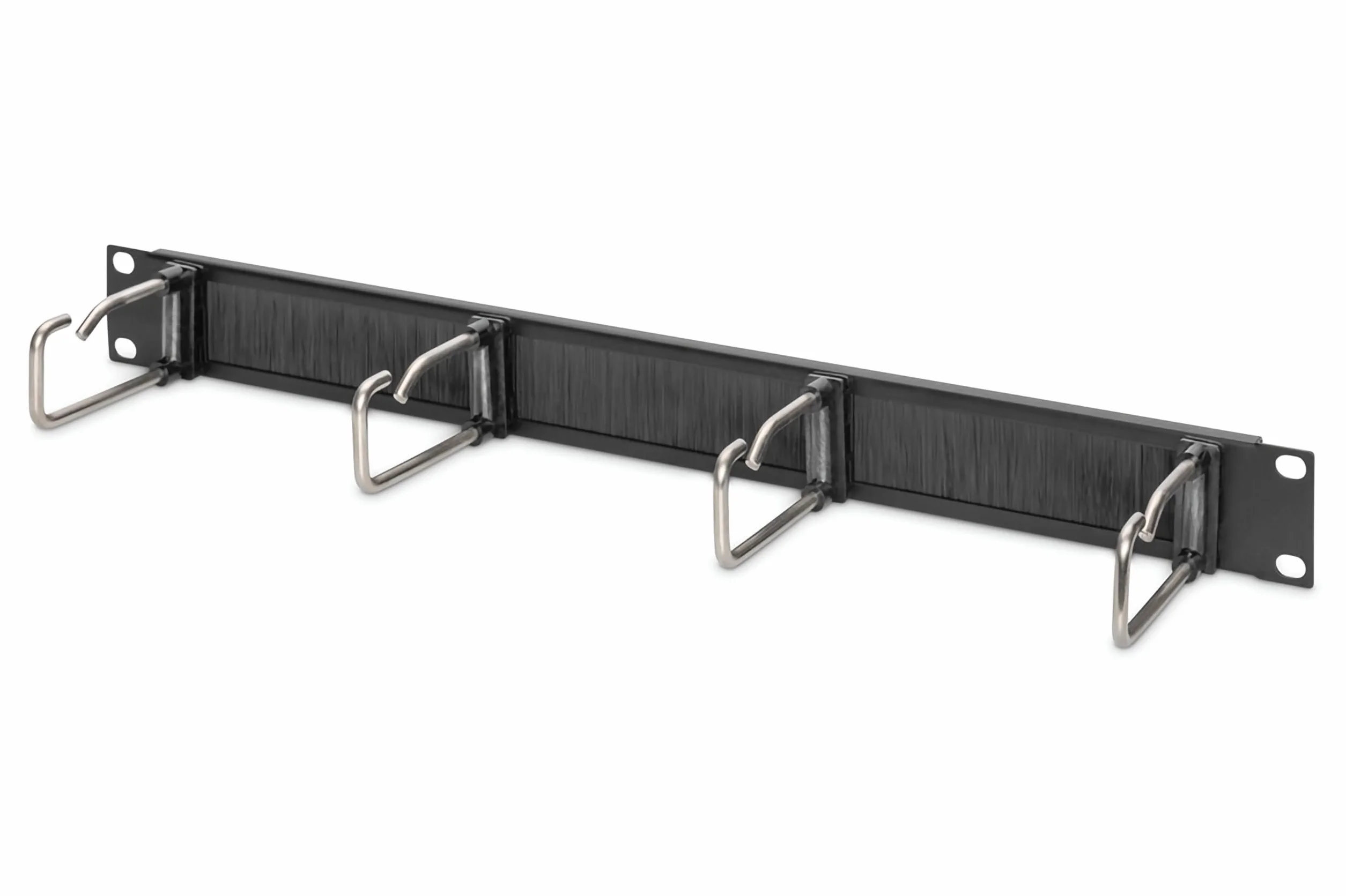 DIGITUS Panneau de rangement de câbles 19 pouces 1UH 4 étriers 40 x 75 mm Noir pour armoires réseau