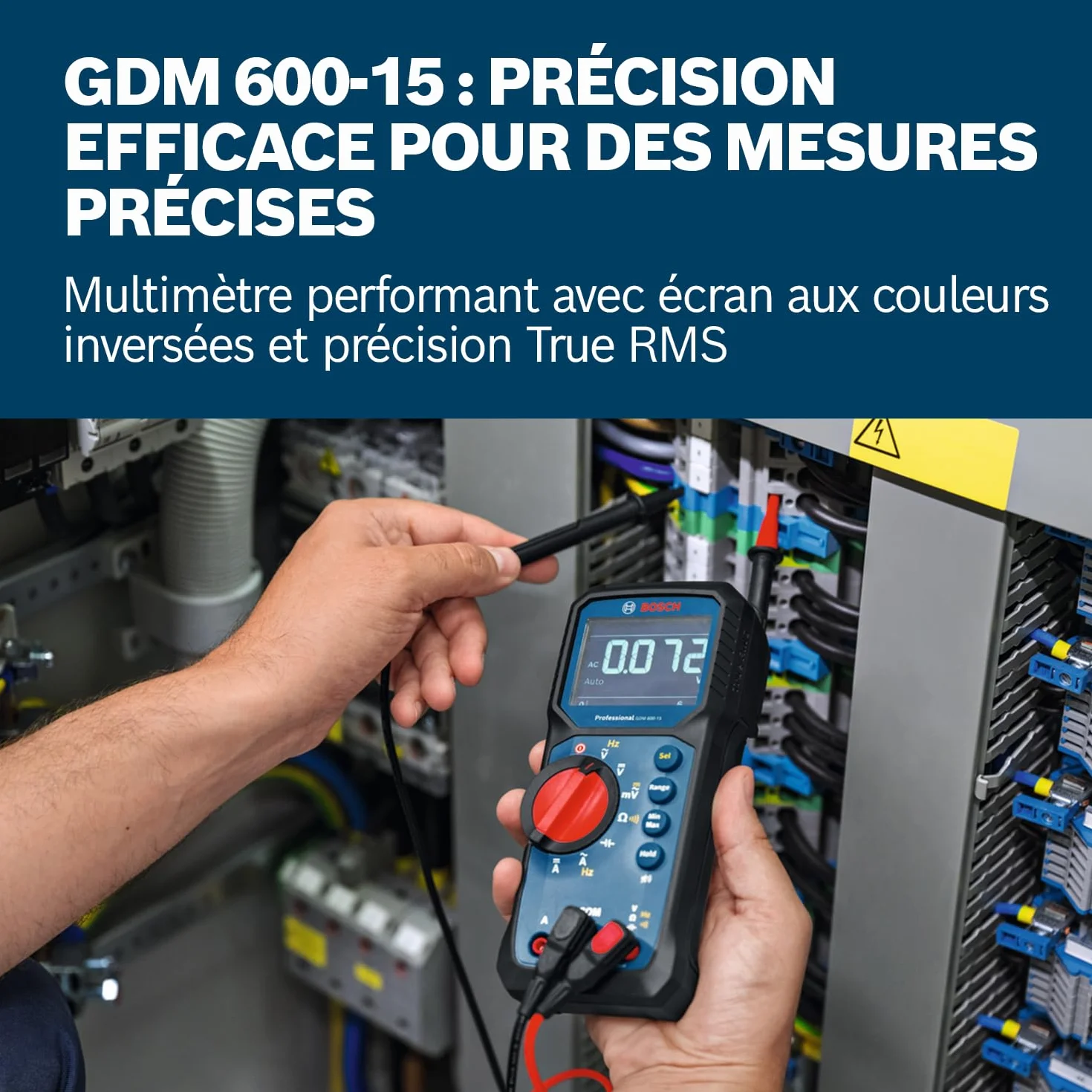 Bosch Professional Multimètre Numérique GDM 600-15 True RMS LCD Inversé Mesure Fréquence Continuité Résistance Capacité