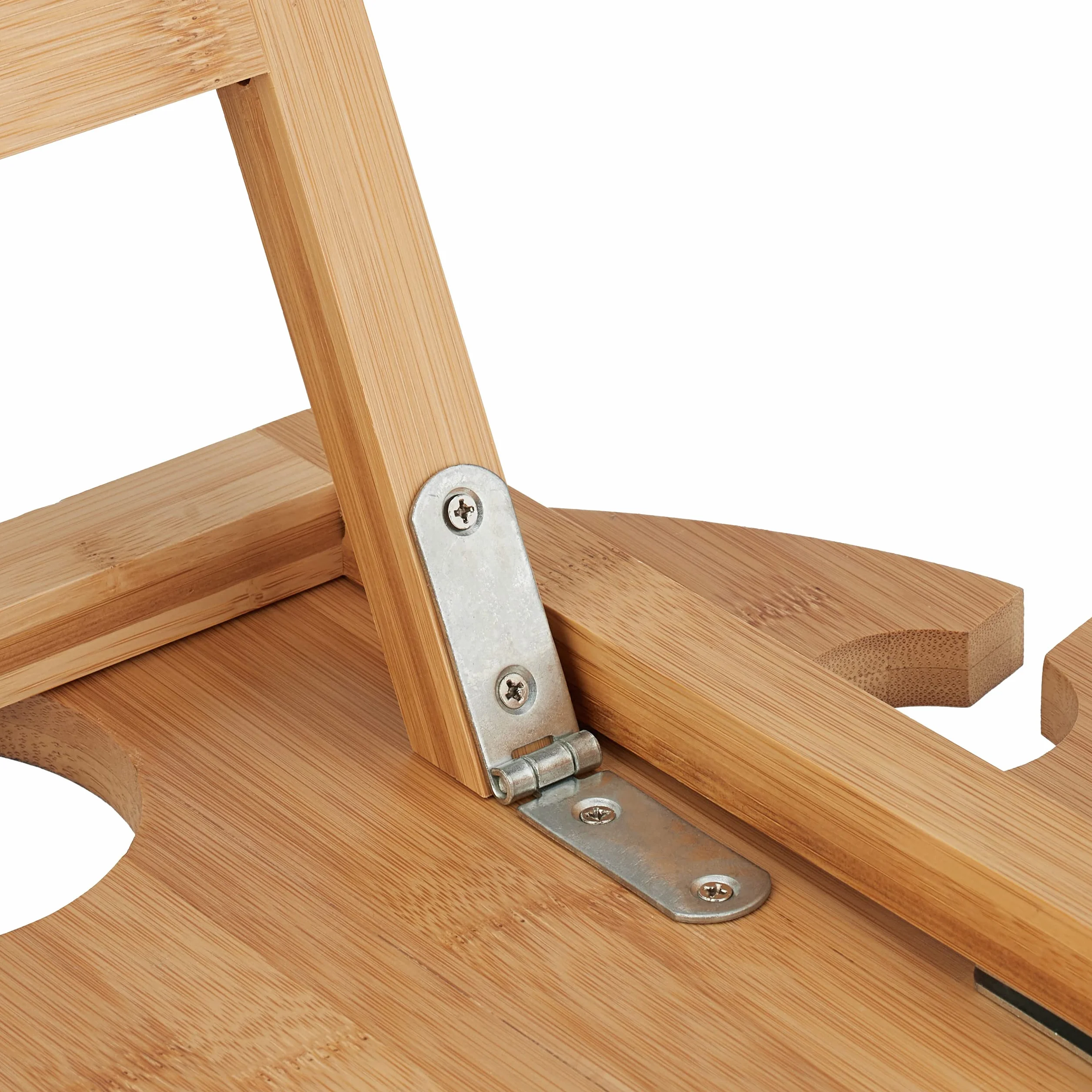 Relaxdays Mini-Table portative Ronde Pliante 22x39 cm Bambou Nature