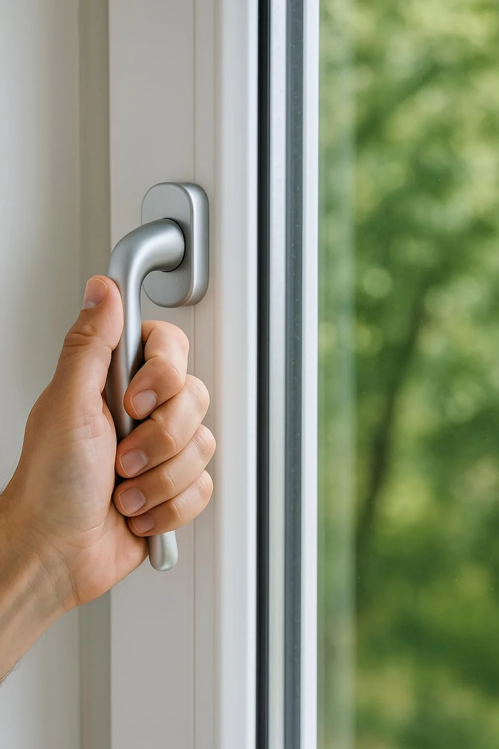 Poignée de fenêtre blanche 360 degrés pour porte fenêtre