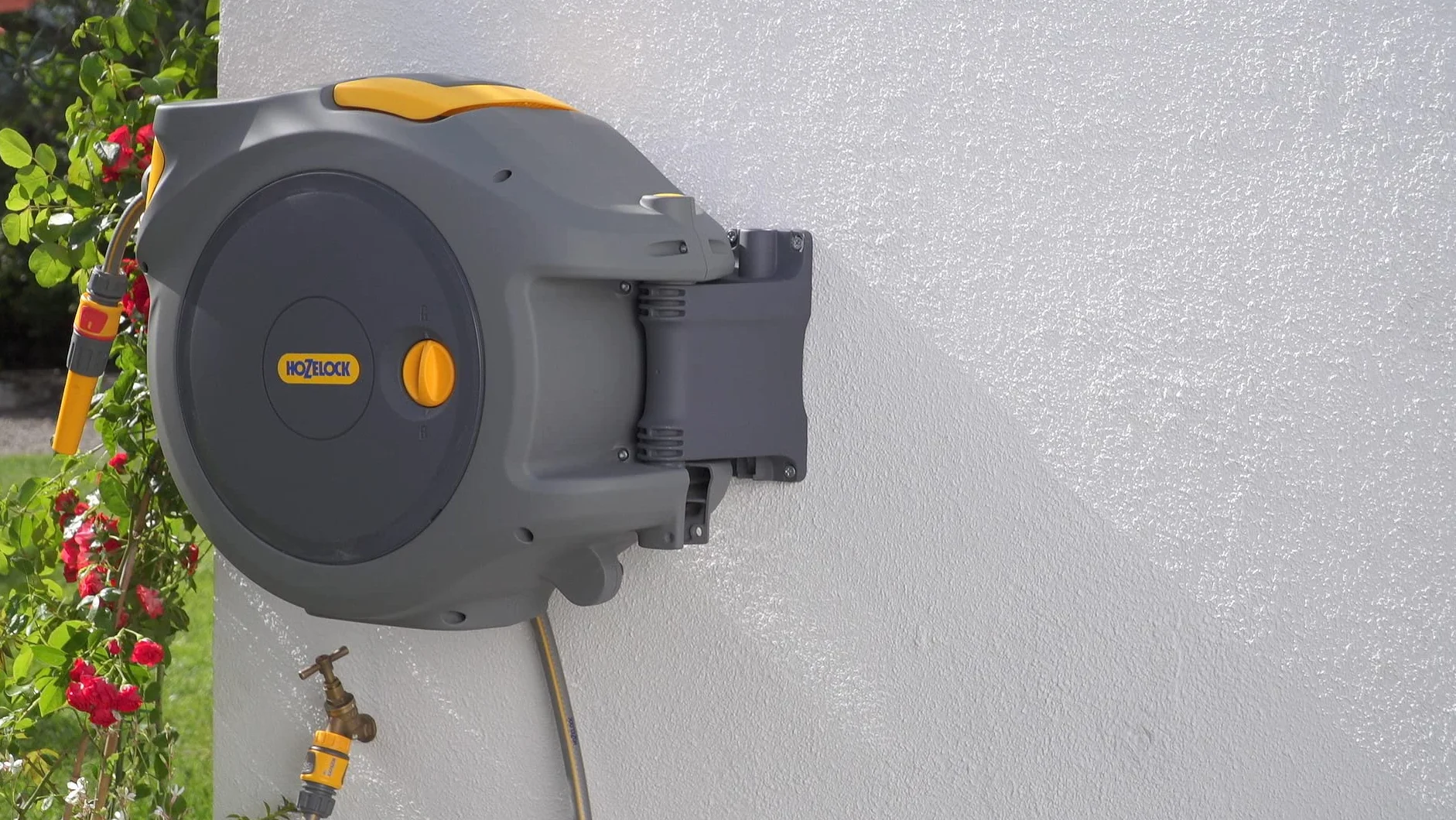 Hozelock Dévidoir Mural Auto Reel avec Tuyau de 25m 24 020 000