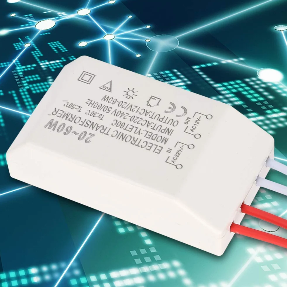 Convertisseur de Tension 220V AC 12V Transformateur électronique 20-60W Pilote Alimentation Intelligent G4