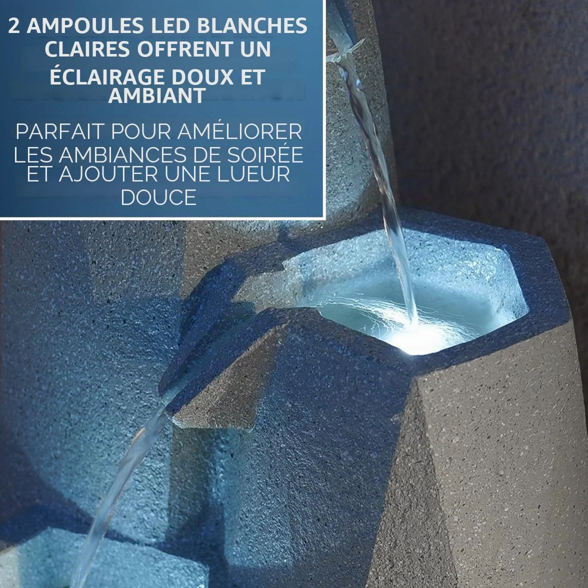 Fontaine solaire blanche en cascade LED SL122