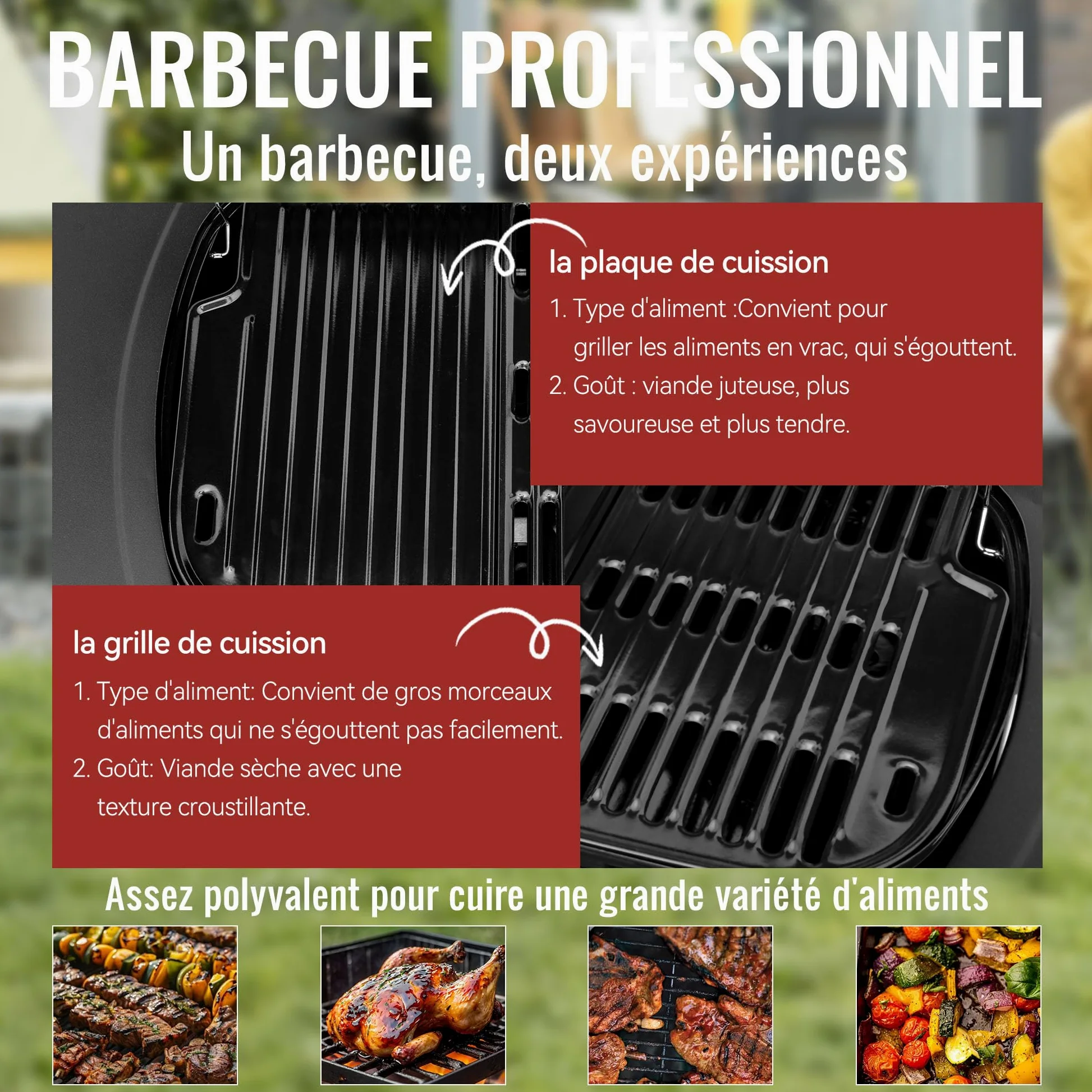 Royal Gourmet 2 Brûleurs Barbecue Gaz sur Chariot, 2 en 1 Plaque et Grille Combinés avec Tables Latérales Pliables et Couvercle, Puissance 5kW, Adapté pour Jardin et Camping, Noir