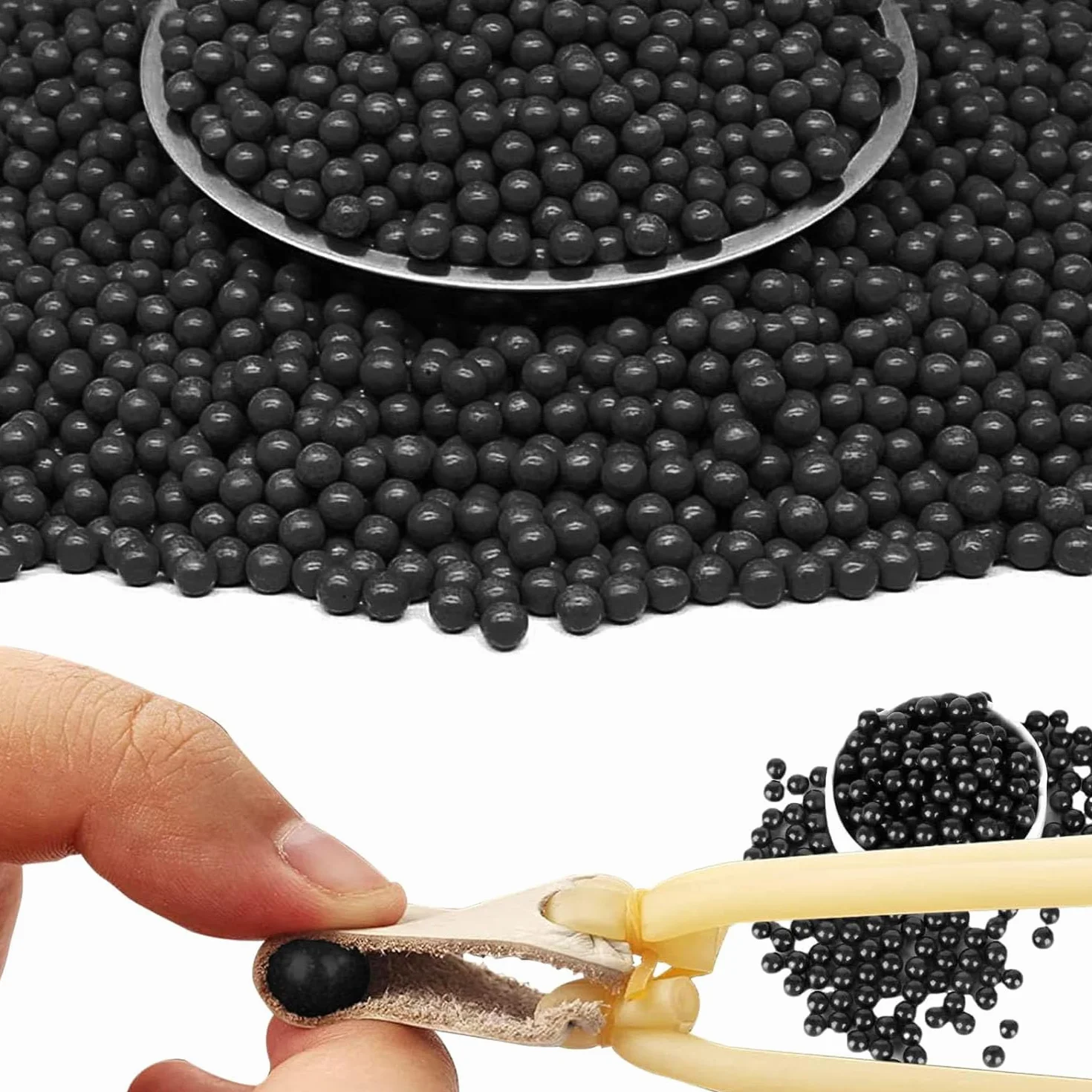 Billes d'argile dures Noires 9 mm (500 g), Boules de Boue, biodégradables, pour l'entraînement