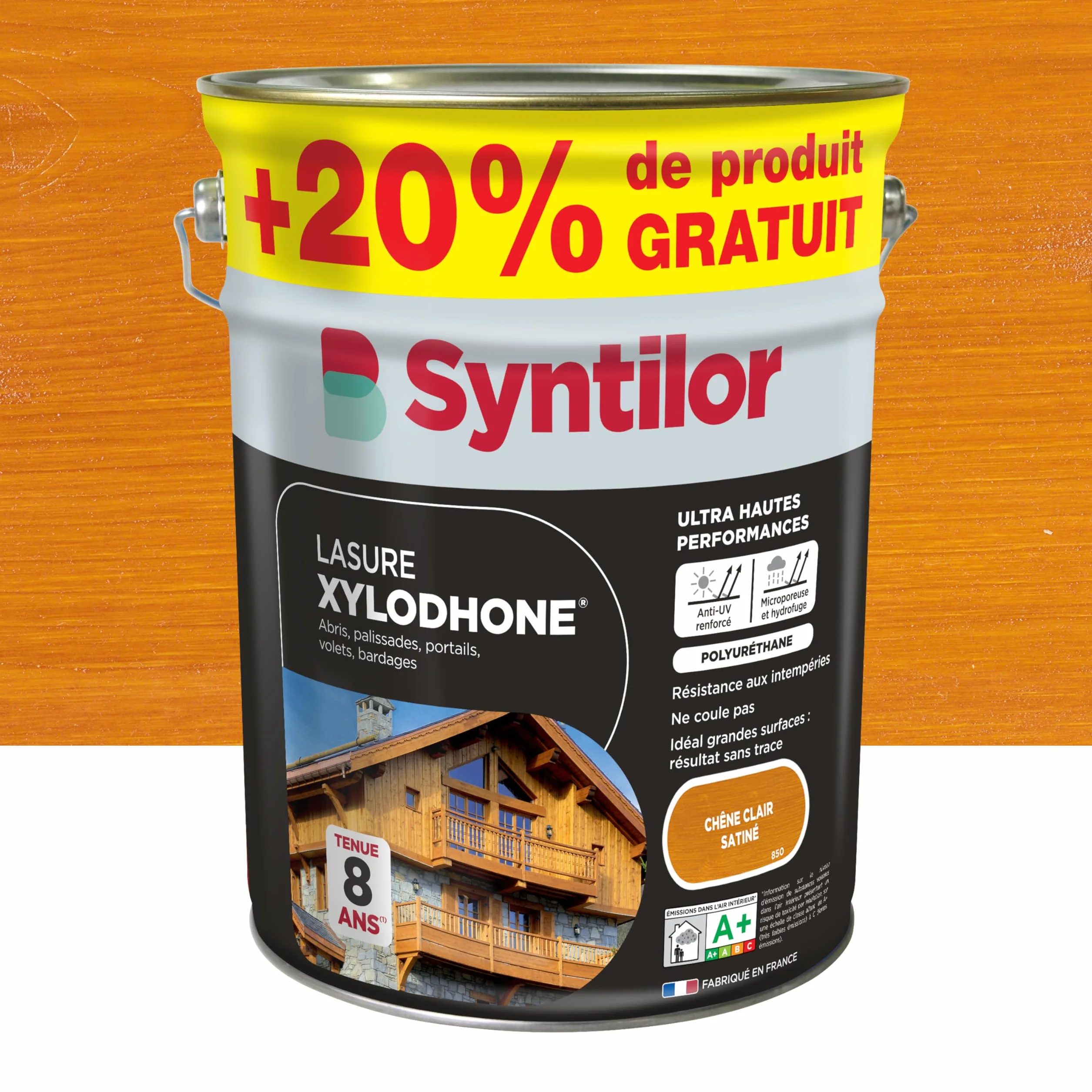 Syntilor Lasure Xylodhone® Ultra Hautes Performances 8 Ans Chêne Clair Satiné 5L+20%
