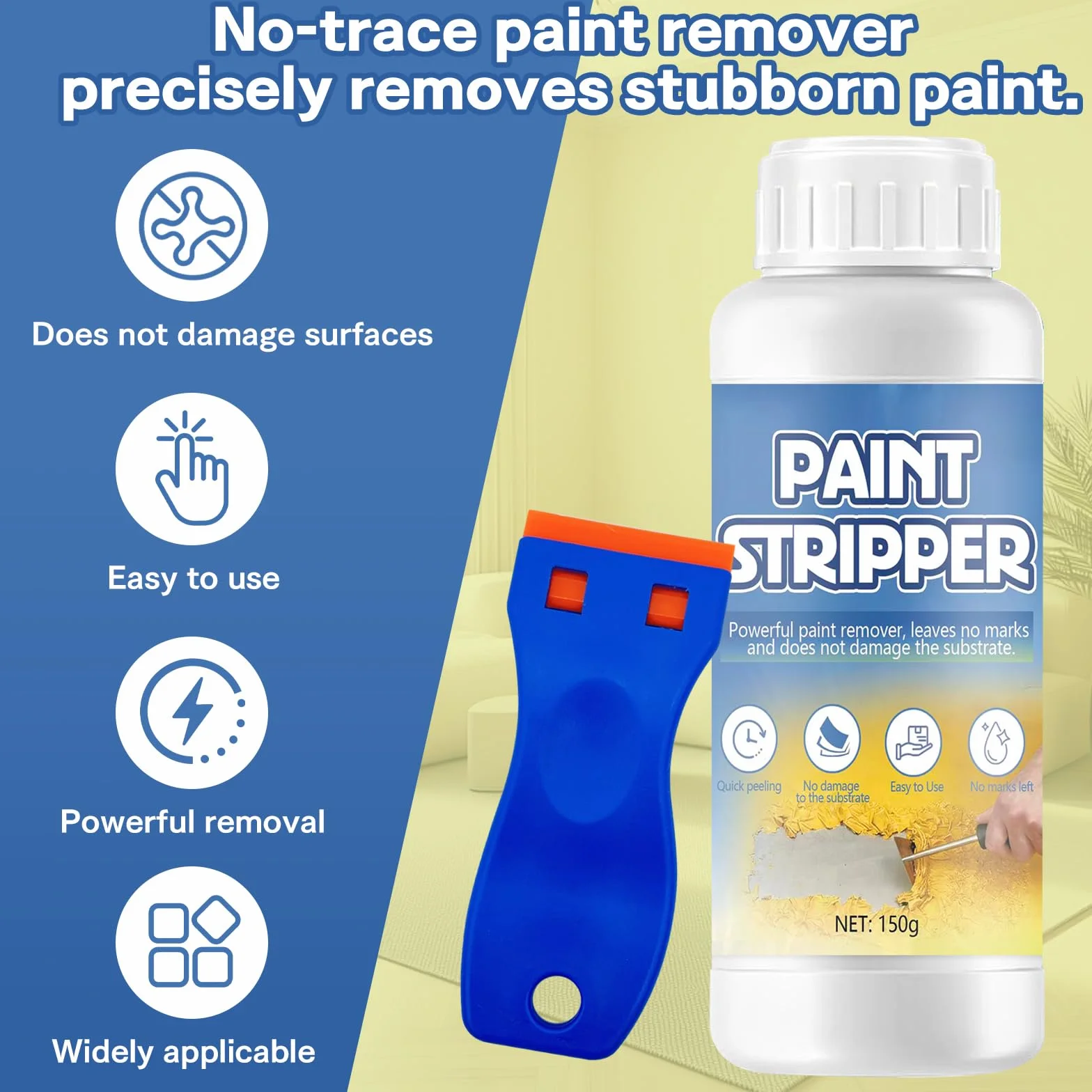 Décapant Universel 150g Décapant Peinture Pinceaux Bois Fer Métaux