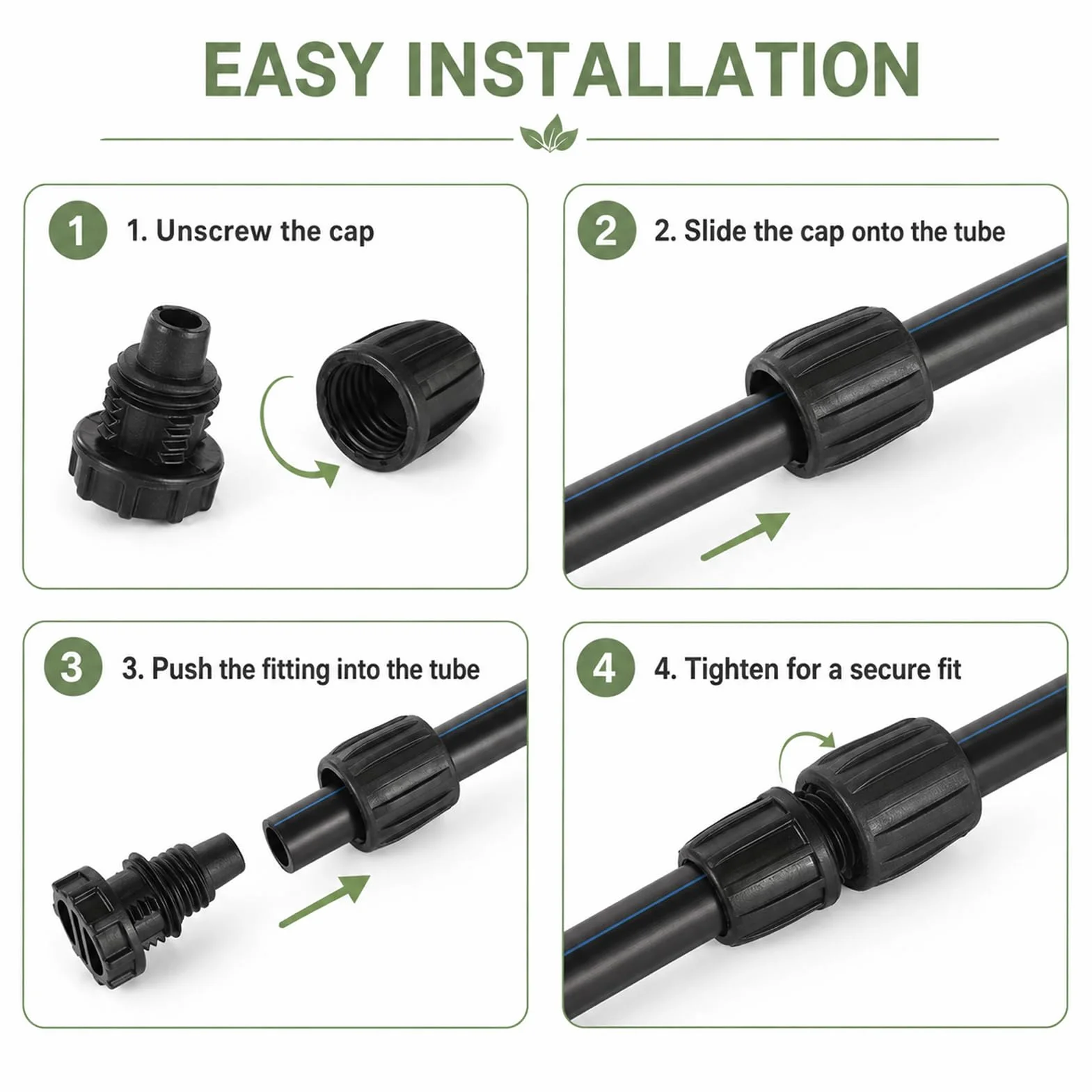 Raccords D'irrigation Goutte à Goutte 10 Pièces, pour Tuyau 13mm, Embout 1/2 Pouce, Adaptateur Droits Durable, Jardin