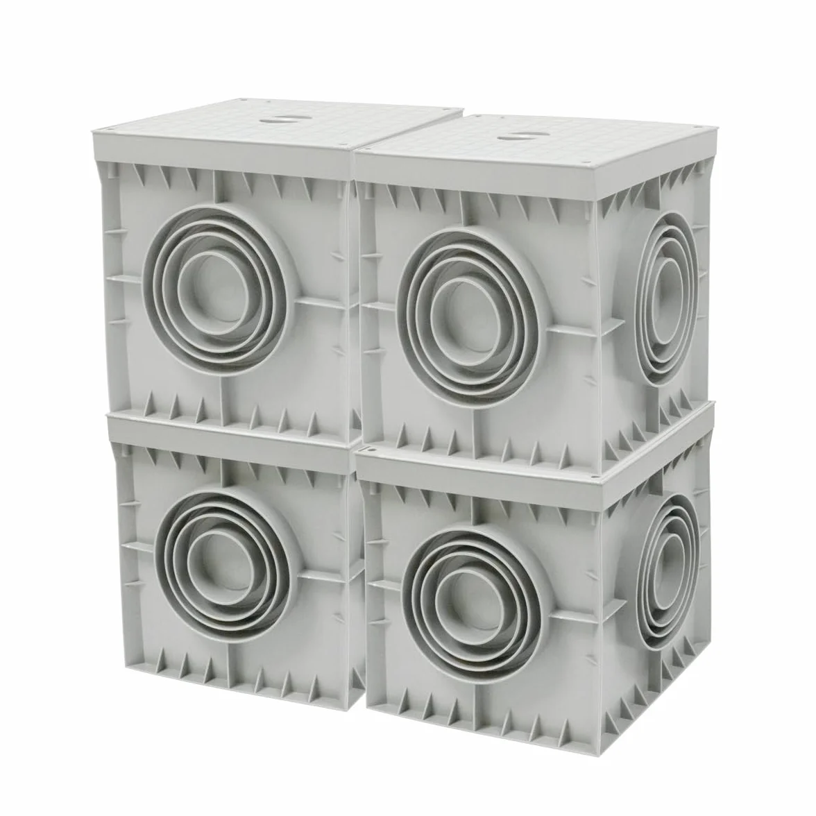Caches étanches de sol électriques IP54 PVC 200 x 200 mm Lot de 4
