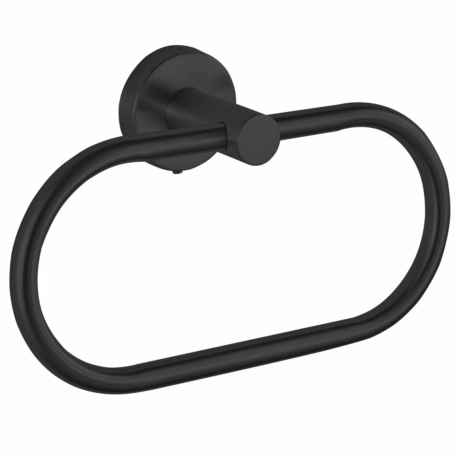 Anneau Porte-Serviettes Perforé en Acier Inoxydable Noir pour Salle de Bain