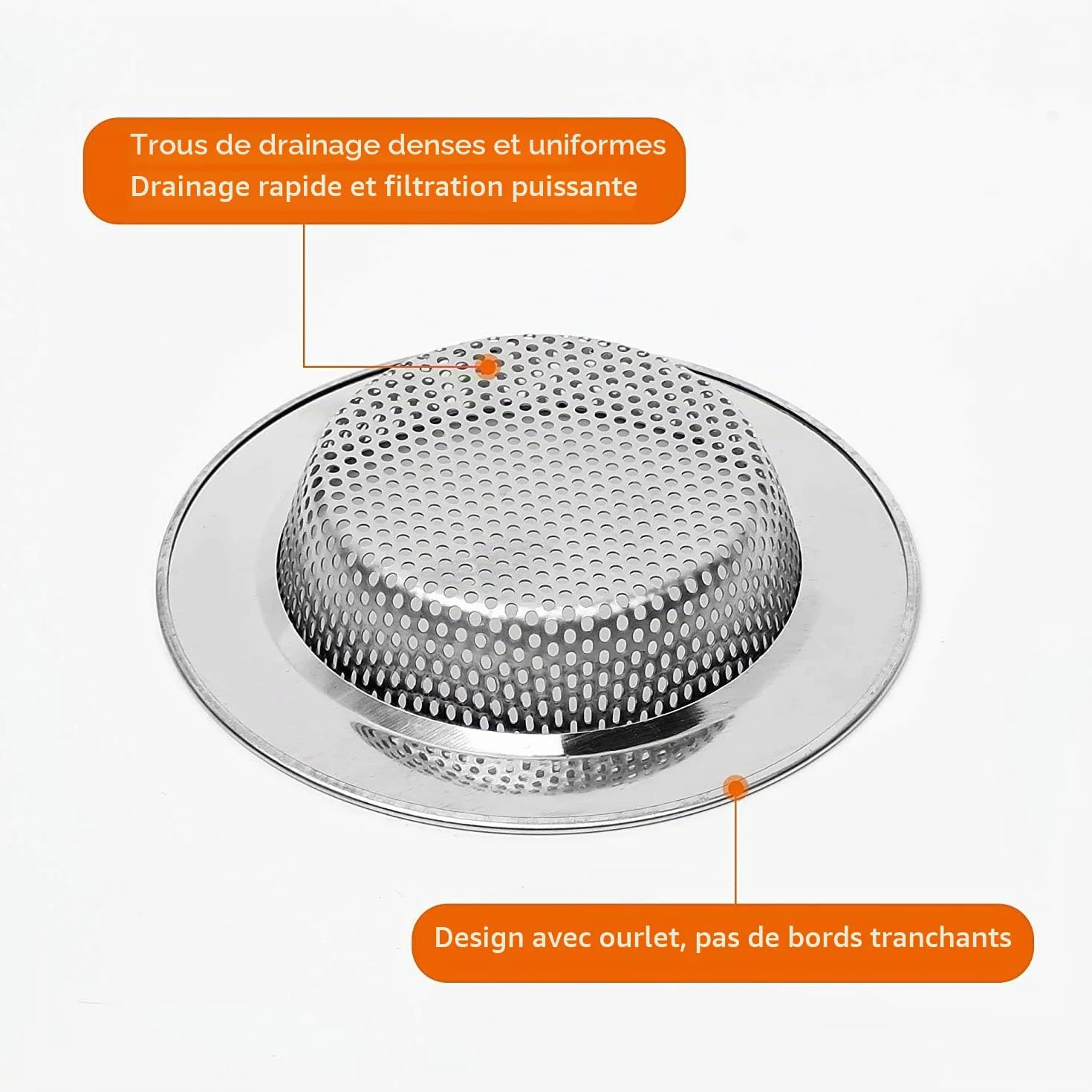 Filtre évier Cuisine Acier Inoxydable diamètre extérieur 77 mm 3 Pouces