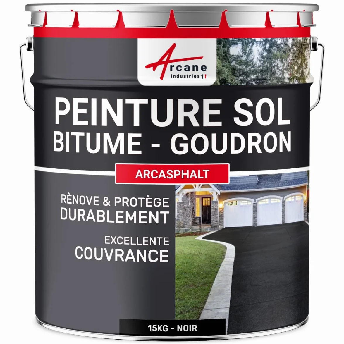 ARCANE INDUSTRIES Peinture Bitume Arcasphalt 15 kg Noir