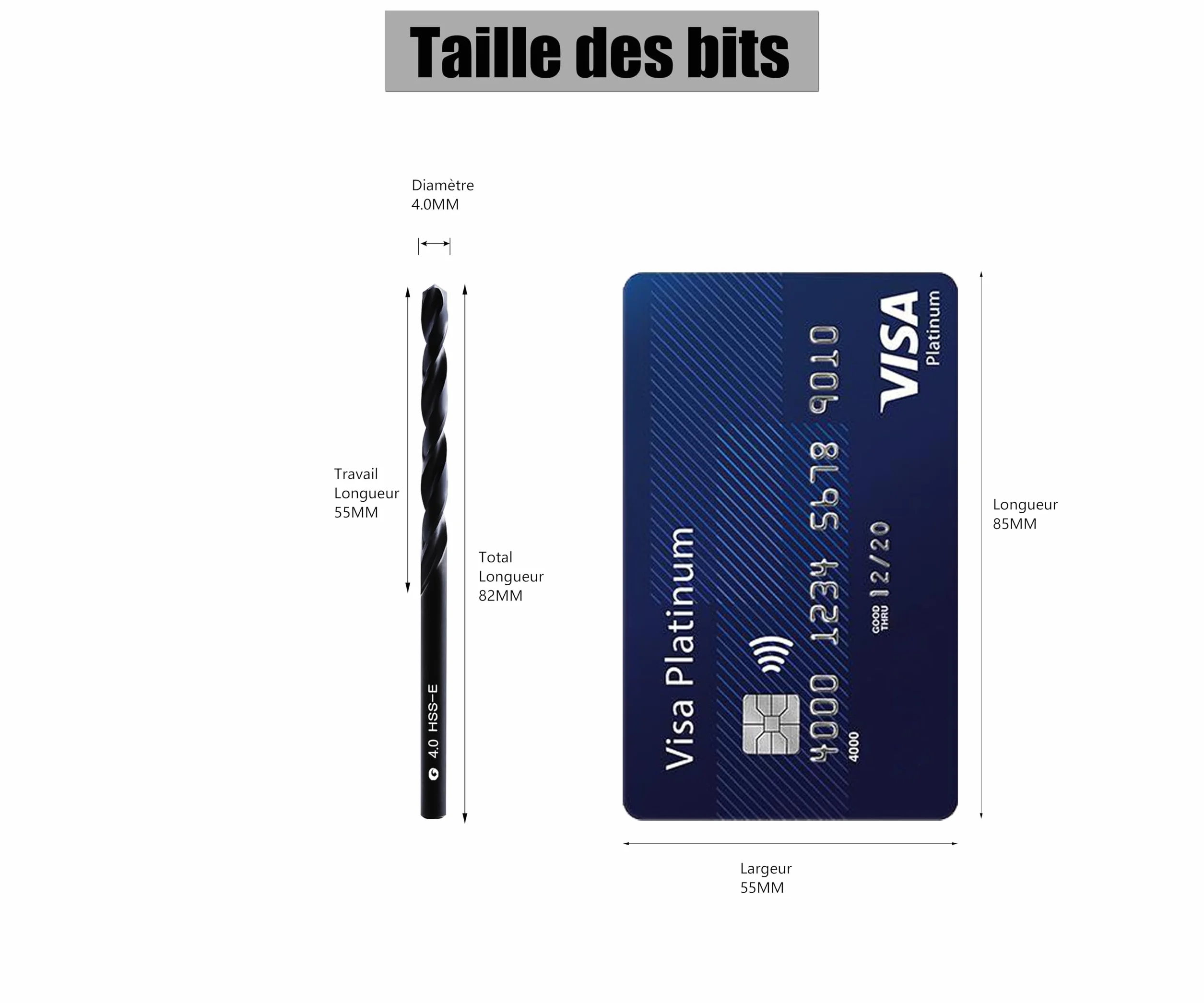 Forets hélicoïdaux HSS M35 4,0 mm Lot de 10 - Acier rapide pour aciers, fonte et métaux