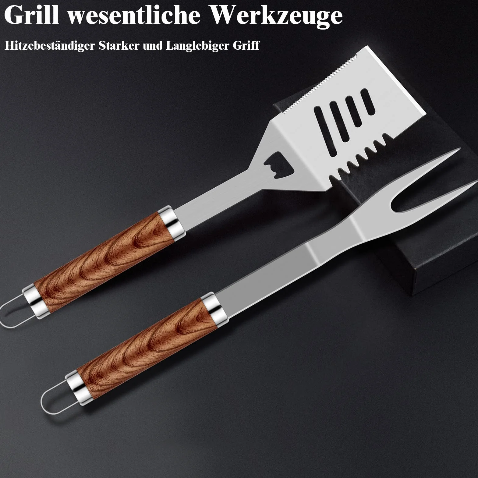 Grilliance Barbecue Set 38pcs Accessoires de Grill en Acier Inoxydable avec Sac et Tapis