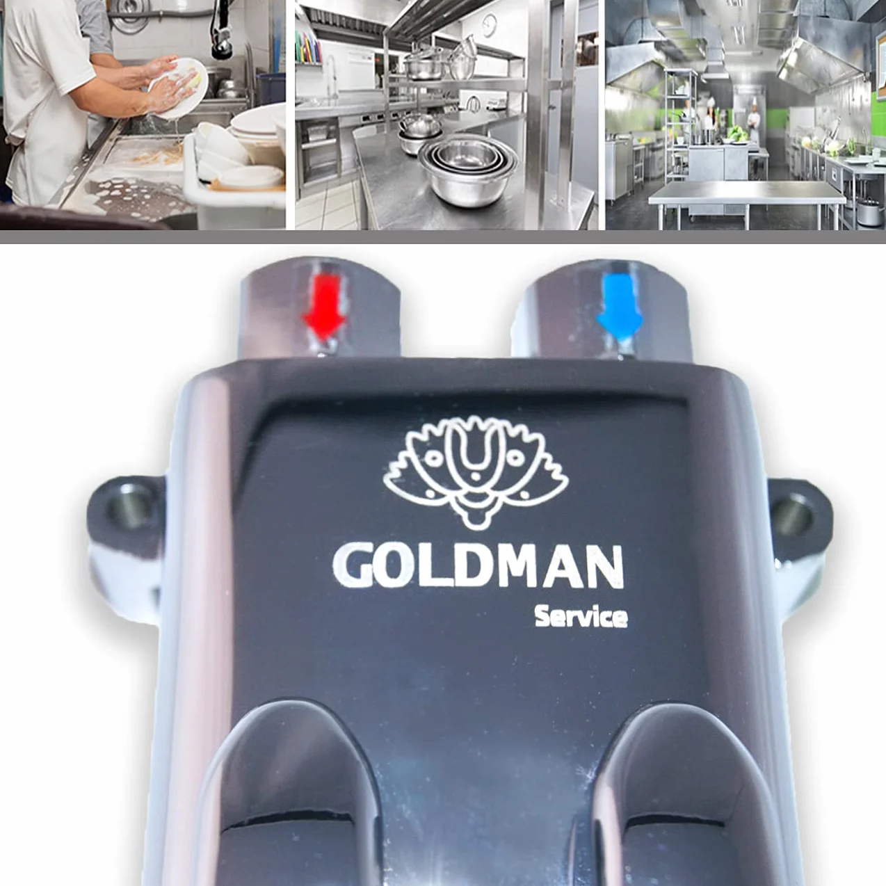 Mitigeur à pédale deux eaux pour éviers industriels GOLDMAN SERVICE