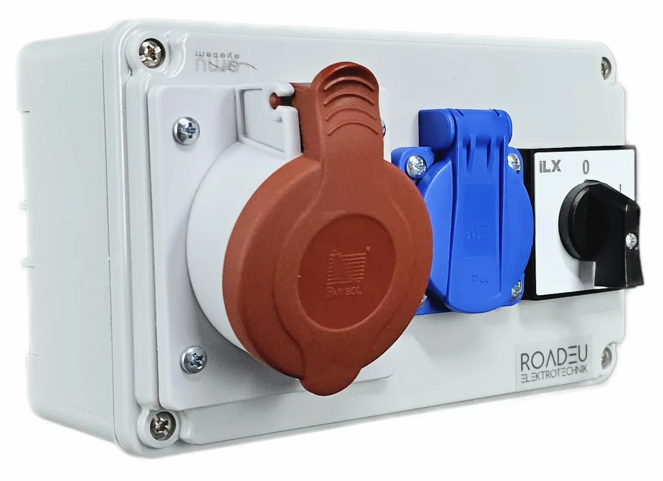 RoadEu Coffret de chantier CEE 16A Répartiteur de prise IP44 interrupteur principal