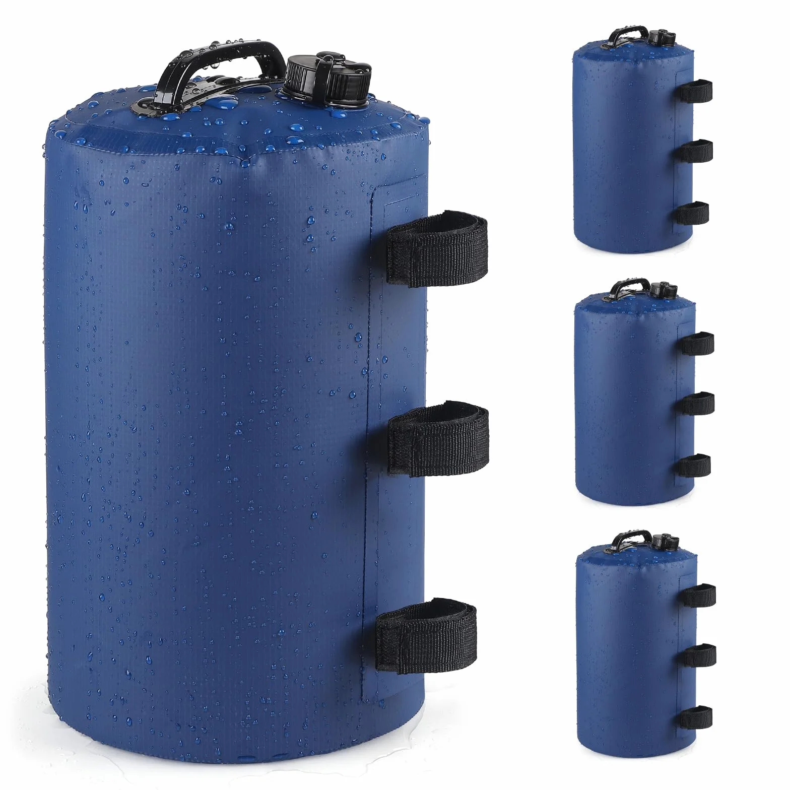 SWAWIS 4 Pièces Poids pour Tonnelle 10L PVC Sac de Lestage pour Pieds de Tente Pop-up Jardin Exterieur Antireflux Auvent Parasol Bleu