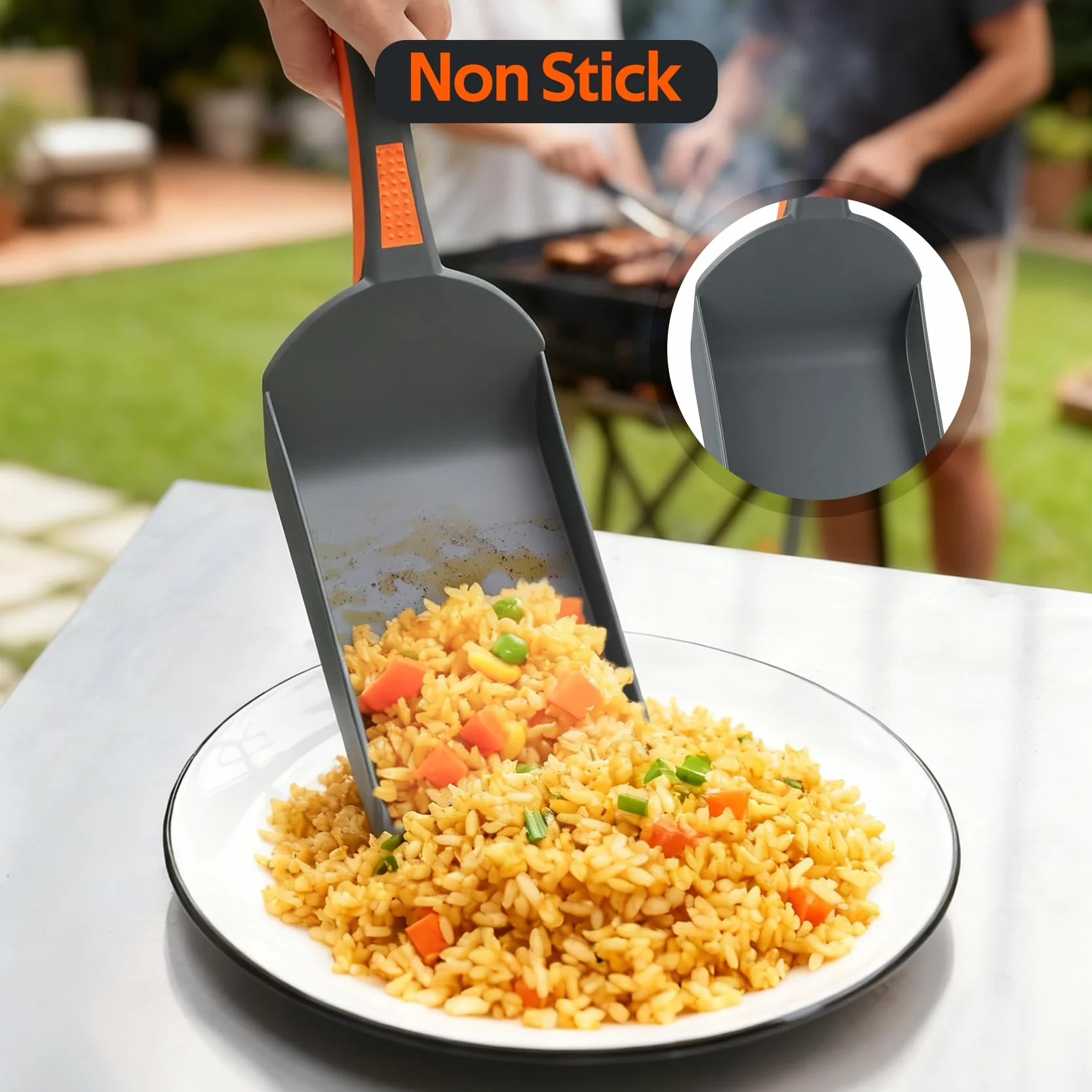 Onlyfire Kit Ustensiles Plancha Barbecue Anti Rayure Spatule Bord Relevé Pince