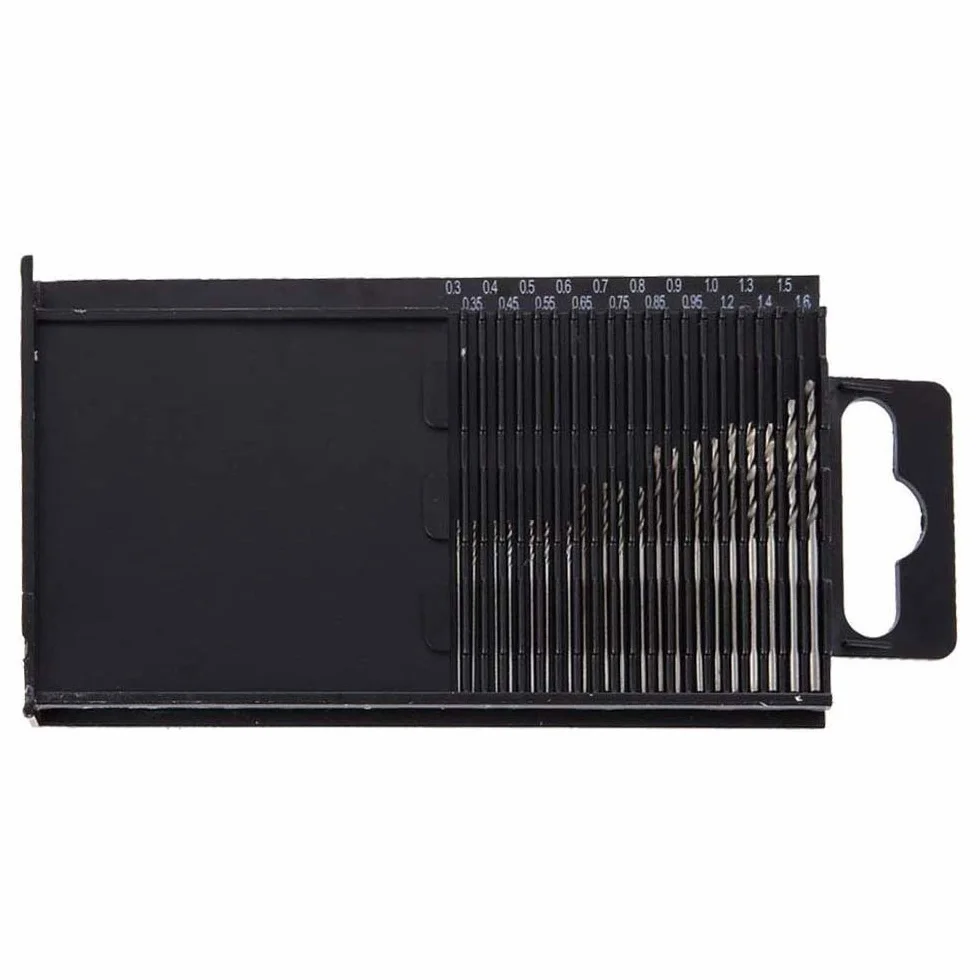 Mini-forets hélicoïdaux HSS 0,3-1,6 mm Lot de 20 pour PCB gravure métal CNC