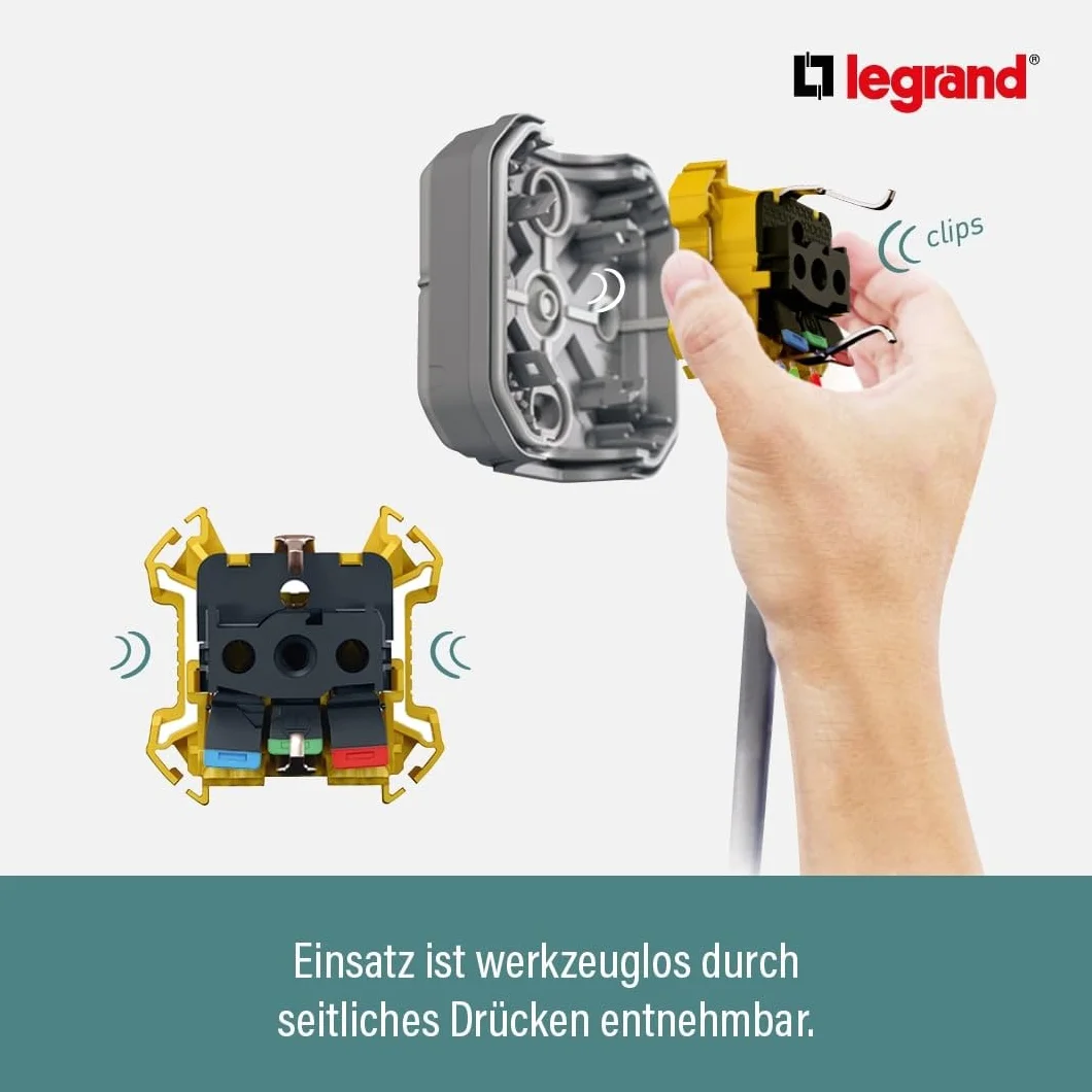 Legrand Plexo New 069889L Sortie de câble pour pièces humides avec bornier 3 bornes 2,5 mm² diamètre câble 5 mm