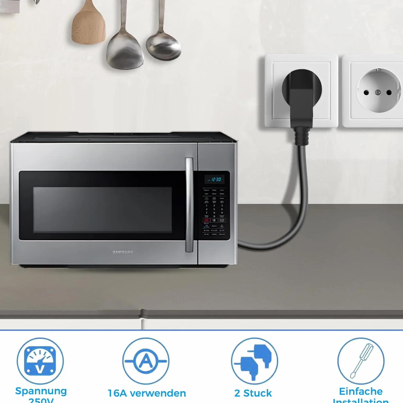 Prise Electrique Européenne IP20 250V 16A Schuko Noir