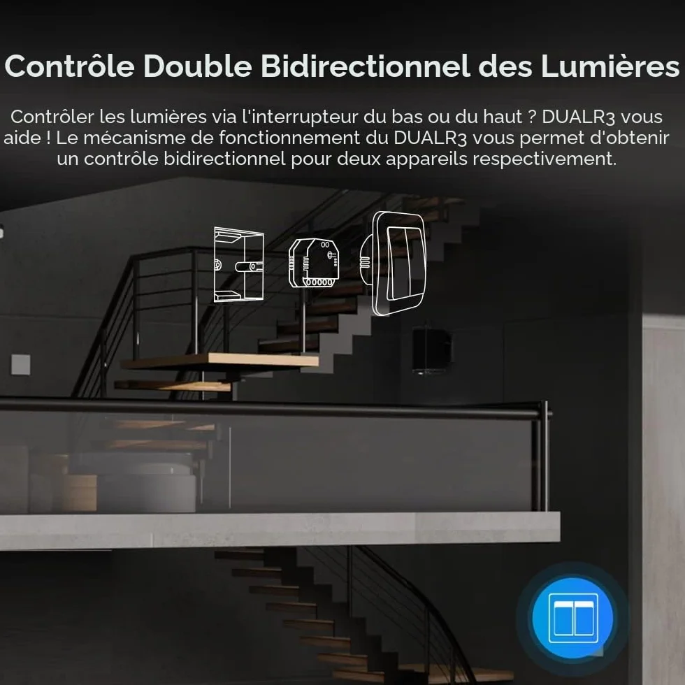 SONOFF DUALR3 Lite Interrupteur Wi-Fi Intelligent 2 Gang 2 Way 15A 3300W