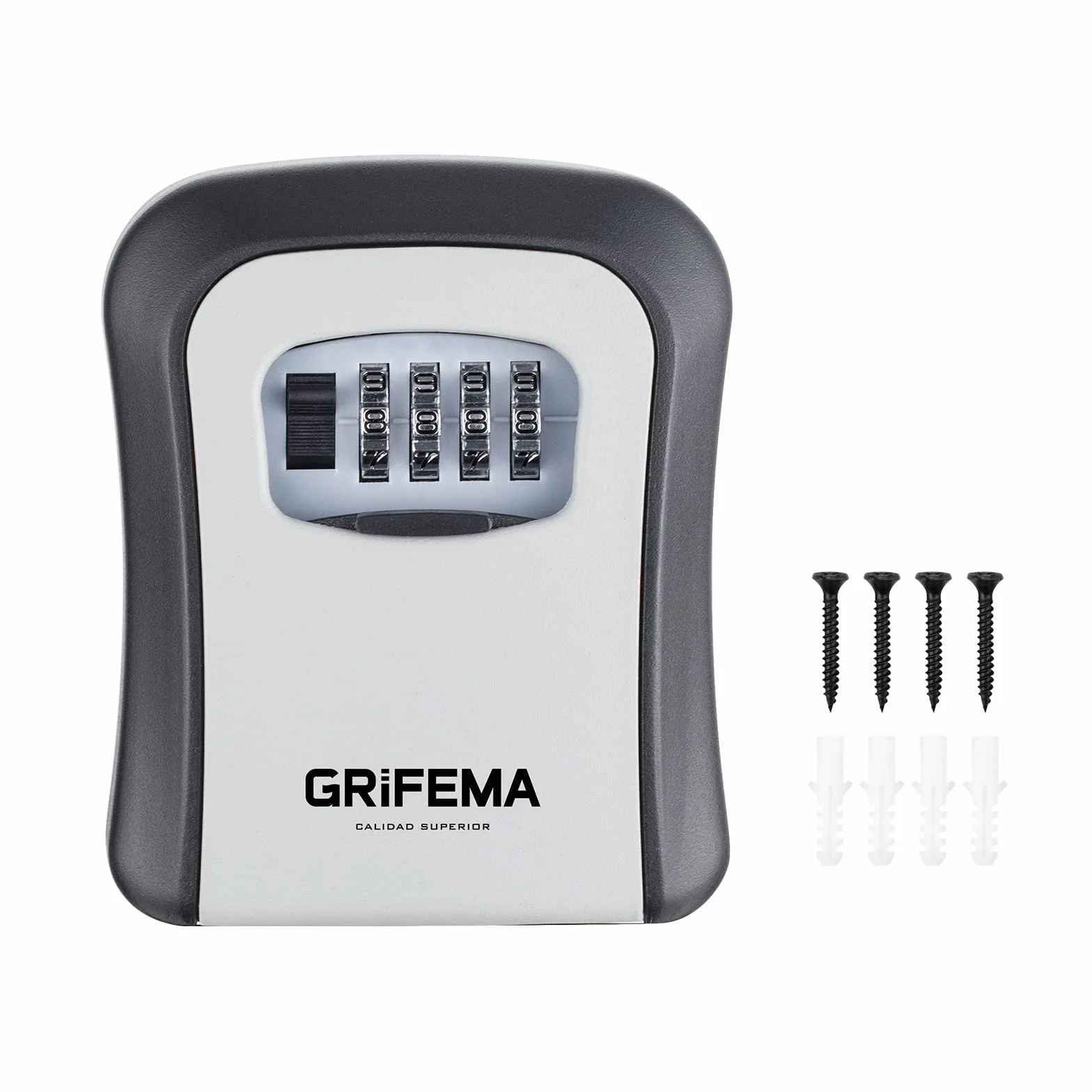GRIFEMA Boite à Clefs Murale avec Code Sécurisée Exterieur, Résistant aux Intempéries, Cofre Fort à Clé Robuste, Alliage de Zinc, Gris