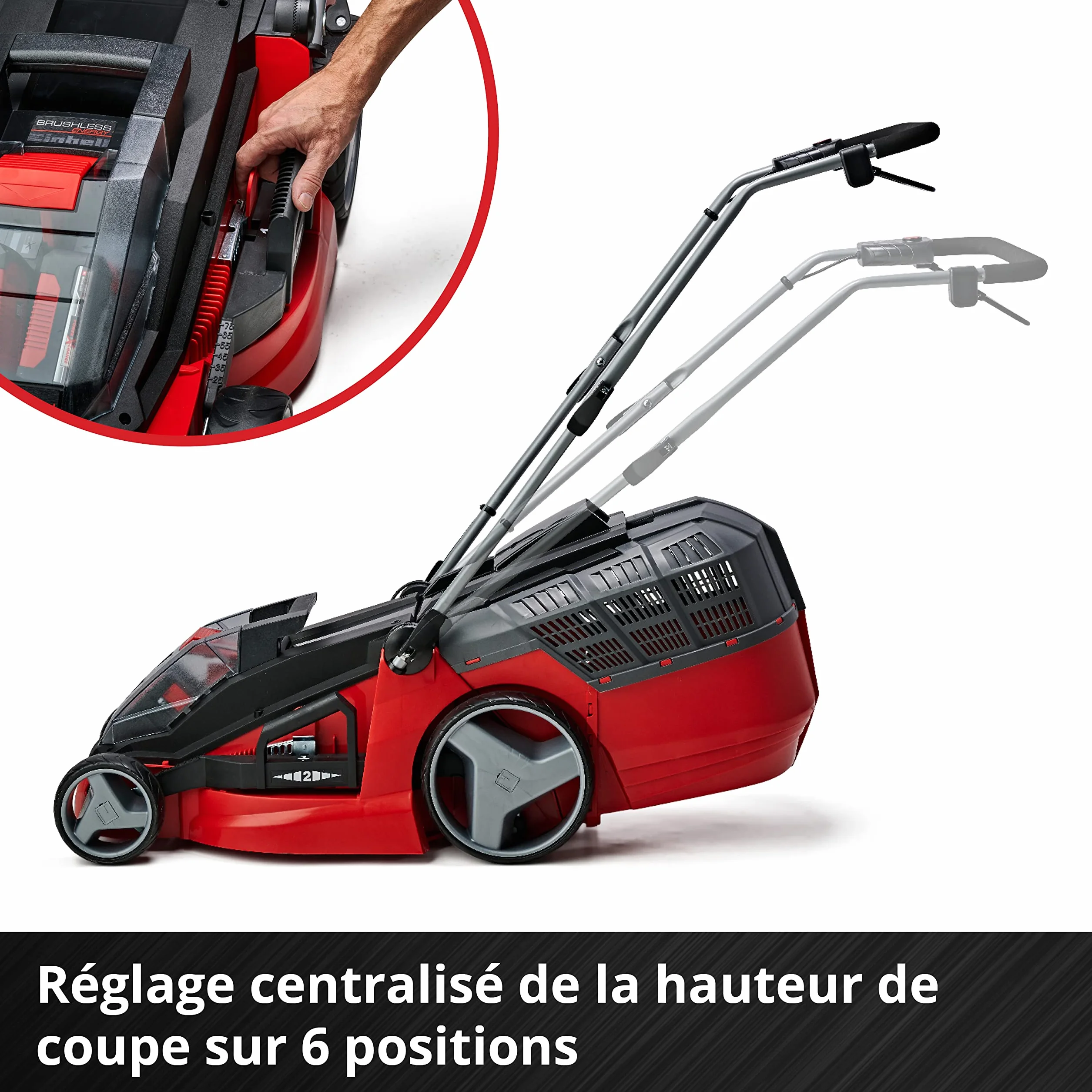 Einhell GE-CM 43 Li M KIT Tondeuse à Gazon sans Fil 36V 43 cm 500 m² 2 Batteries 4,0 Ah Chargeur