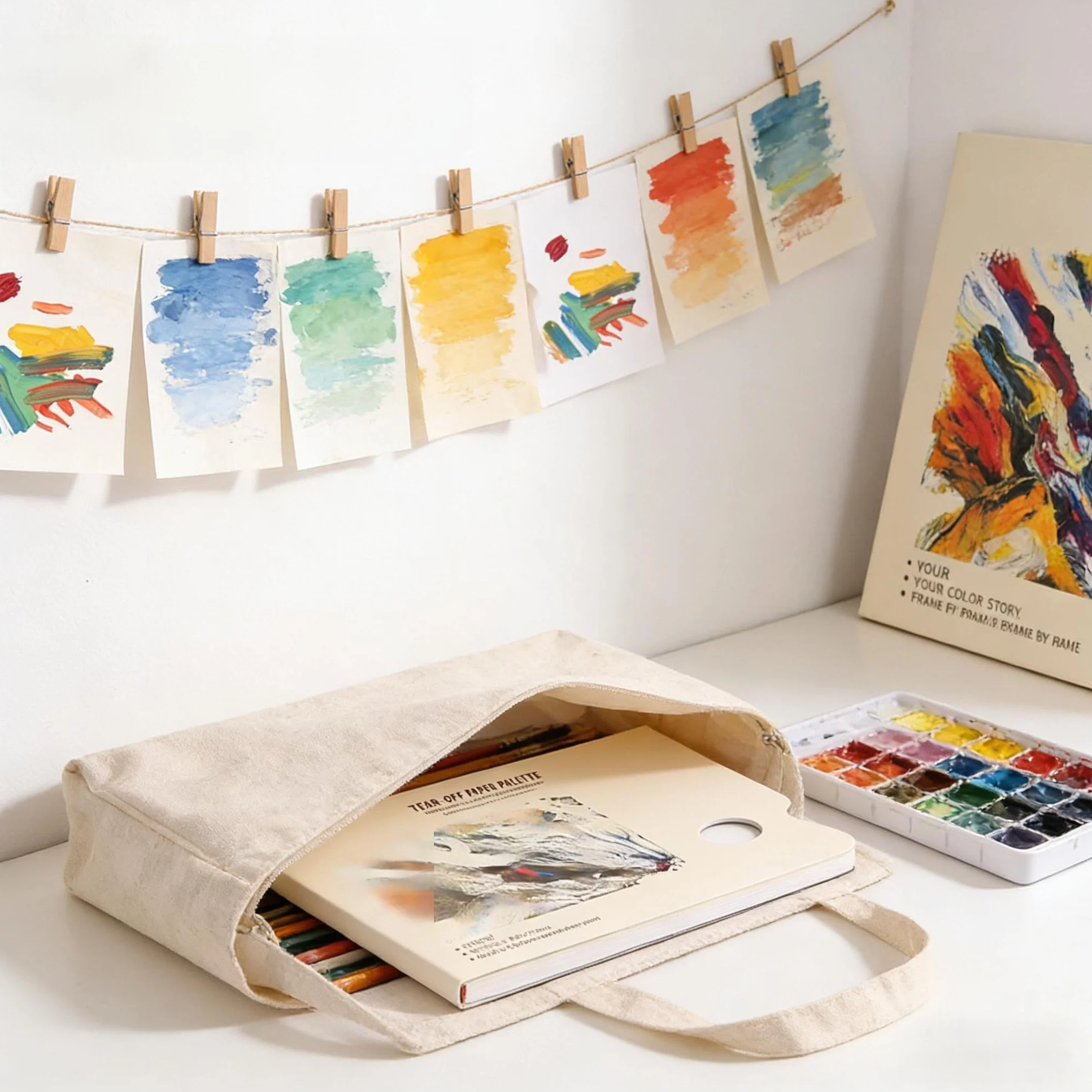 Respicefinem A3 Palette de Papier Jetable 50 Feuilles Palette de Mélange Peinture