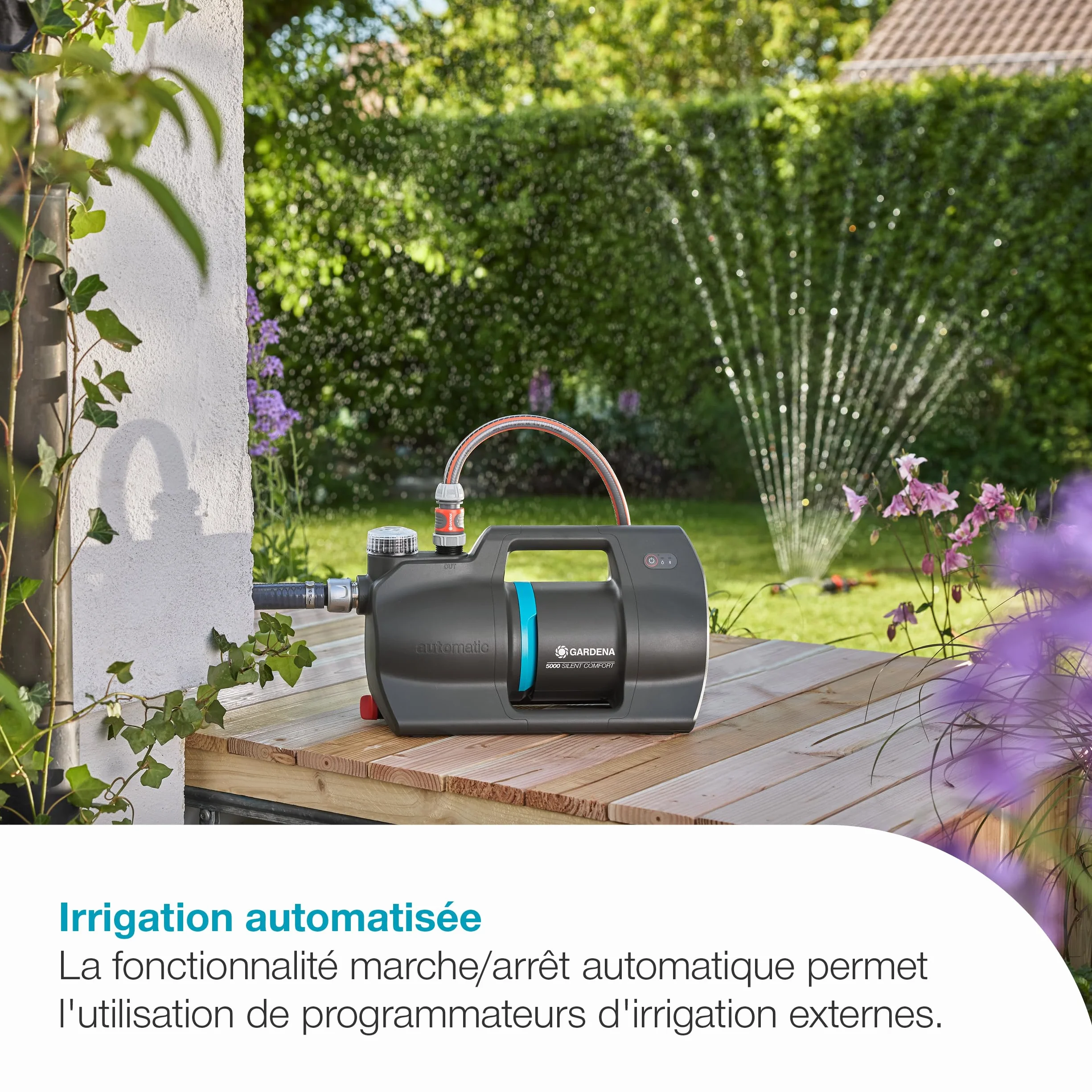Gardena Pompe automatique 5000 SilentComfort 36% consommation d'énergie en moins Technologie silencieuse 9072-20
