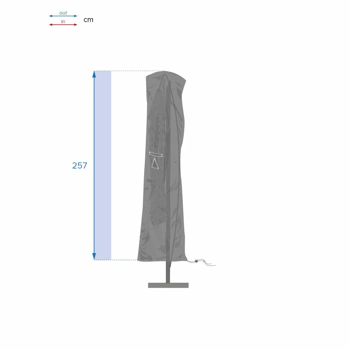 Hespéride Housse de Protection Parasol Décentré 257x70x40cm Polyester