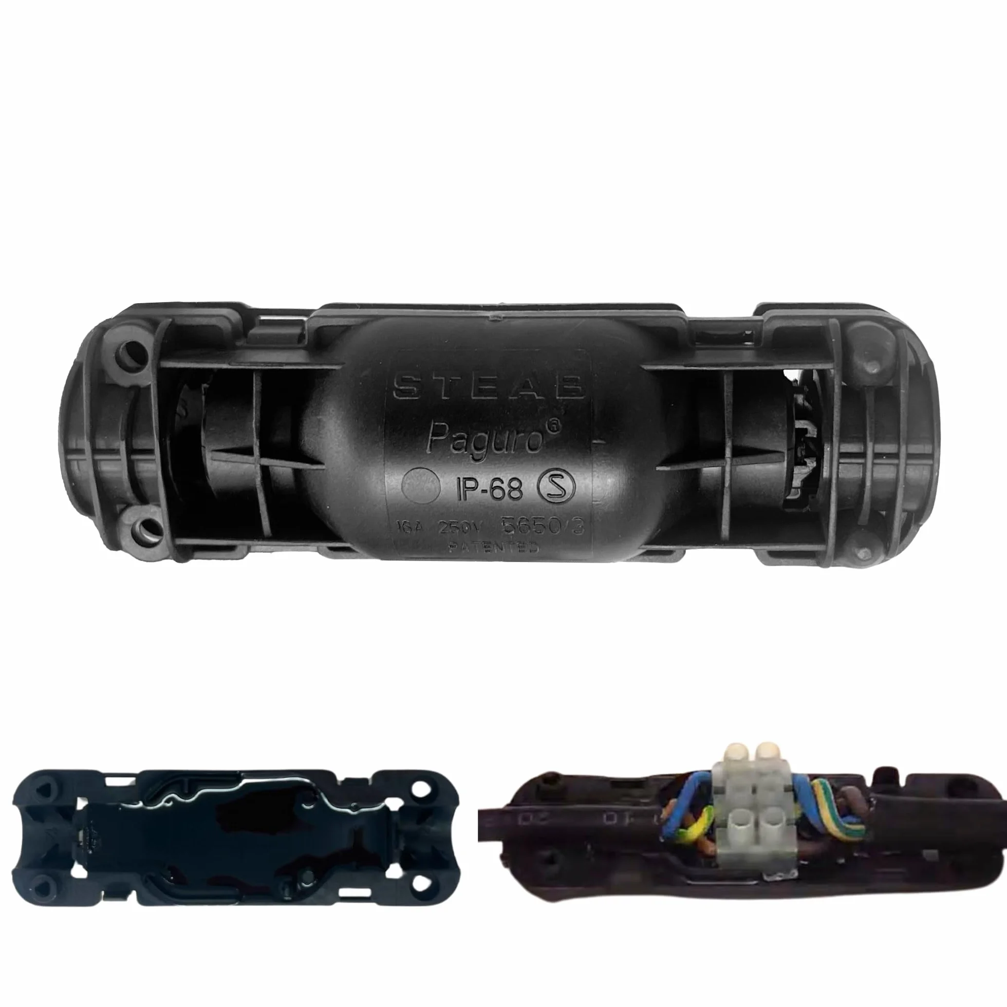 Boîte de Jonction Étanche IP68 2 Sorties 3 Pôles Imperméable Extérieur Jardin Piscine