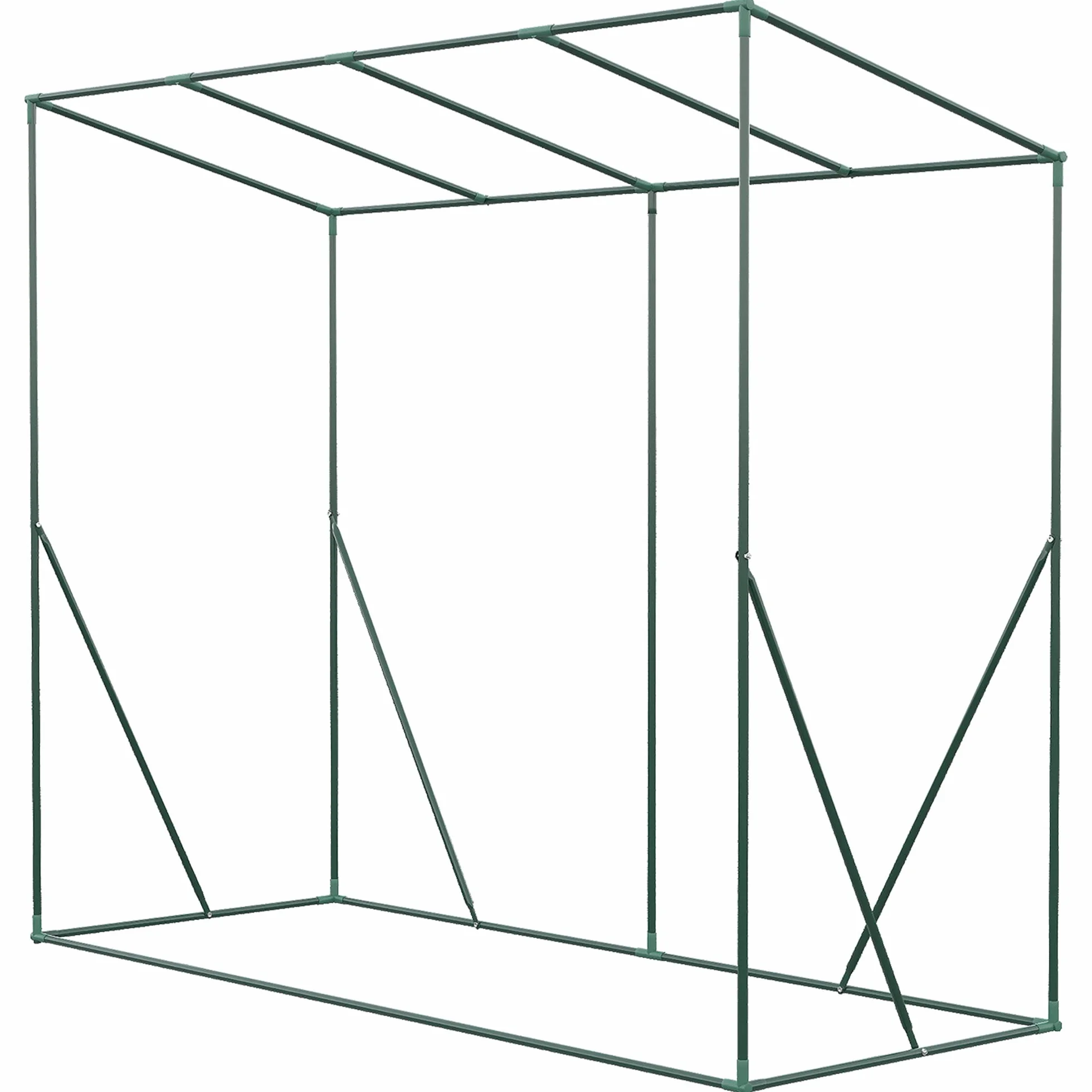 Outsunny Serre de Jardin PE, Serre de Balcon, bâche renforcée 140 g/m², châssis en Acier, Porte zippée Enroulable, pour légumes Plantes Fleurs, intérieur et extérieur, 200 x 77 x 169 cm, Vert