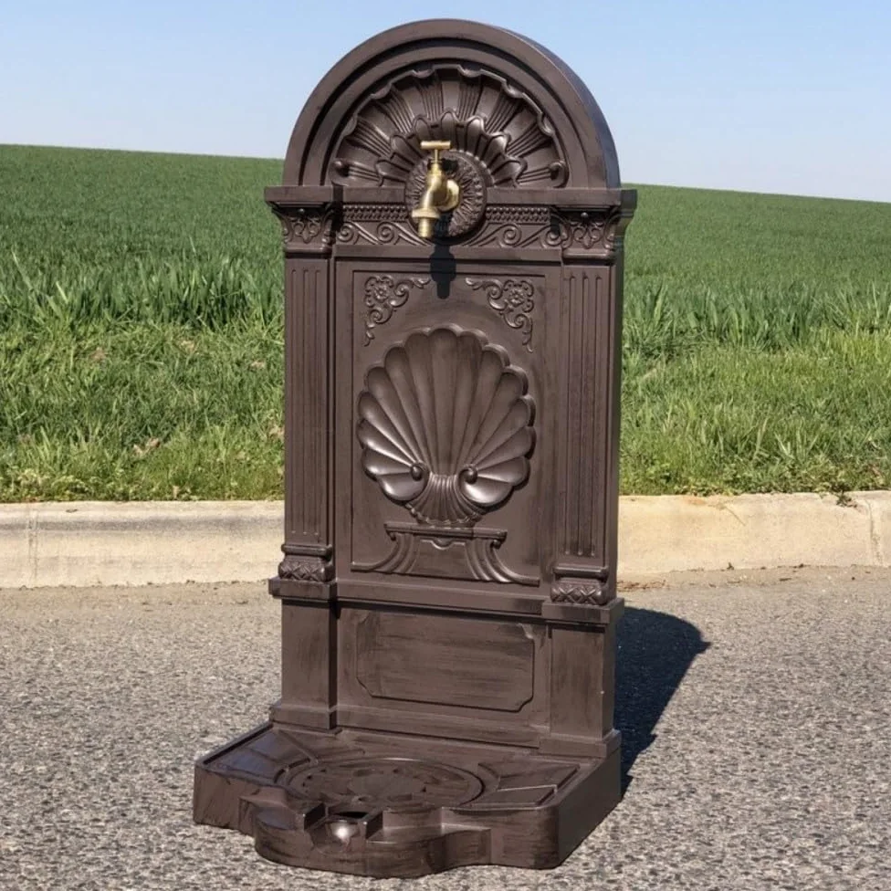 Fontaine de Jardin extérieur en Fonte Aluminium Marron 42 x 32 x 84cm