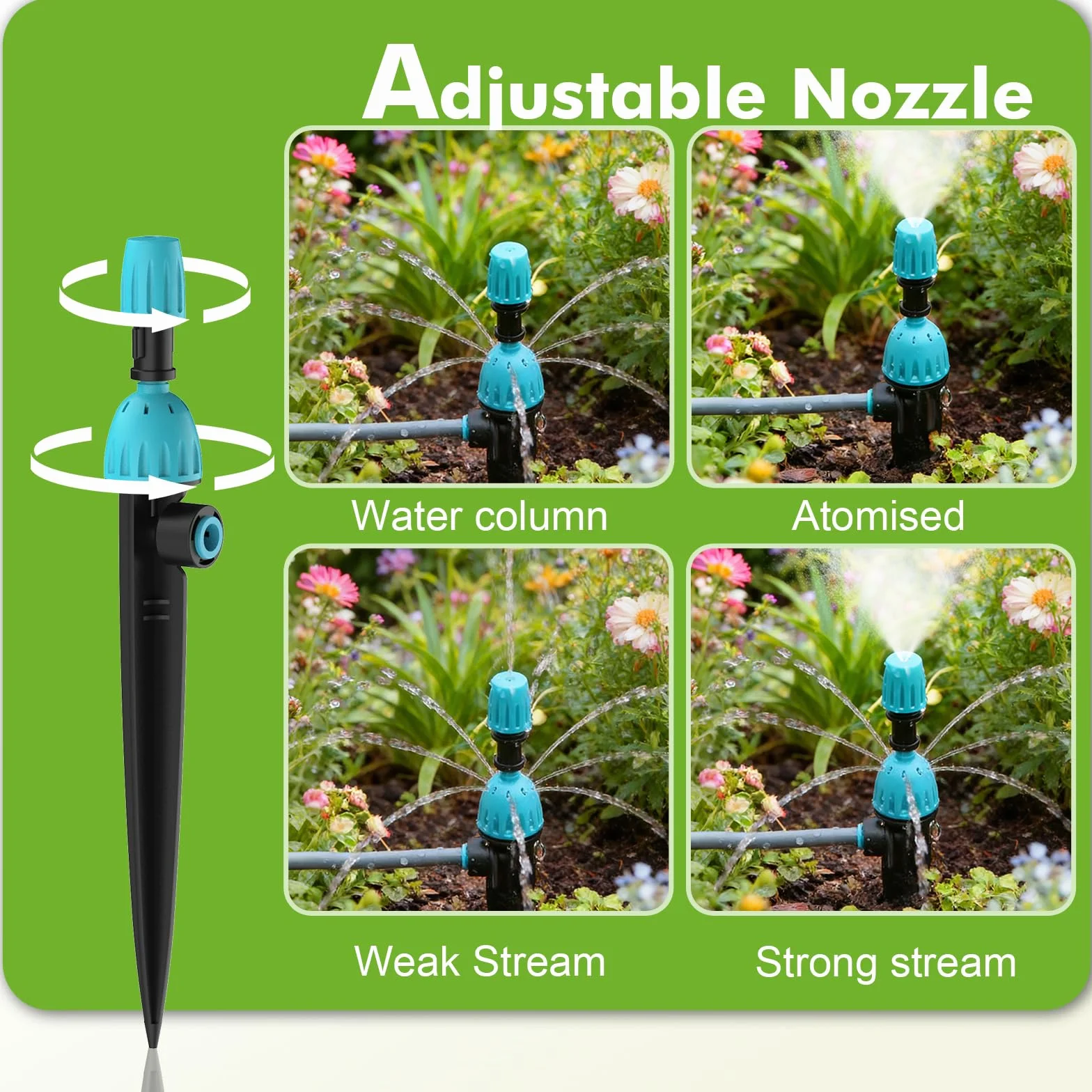 Kit d'irrigation goutte à goutte automatique 52 m avec programmateur 2 sorties d'eau
