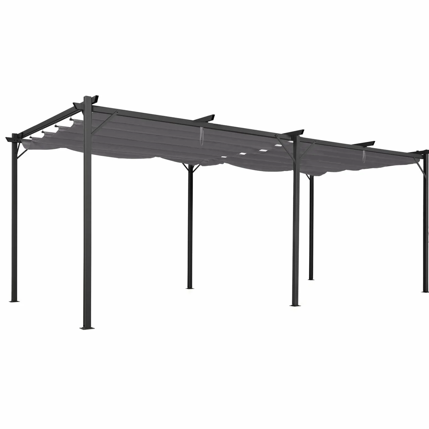 IDMarket - Pergola Toit rétractable 6 Pieds 3x6 M tonnelle Gris Anthracite
