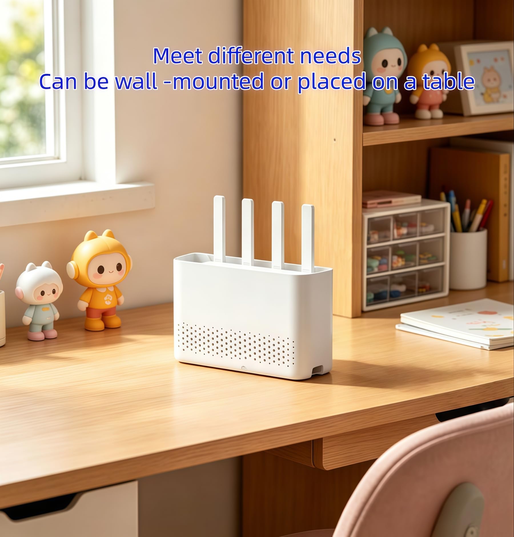 Sleek No-Drill Wall-Mounted Router Organizer