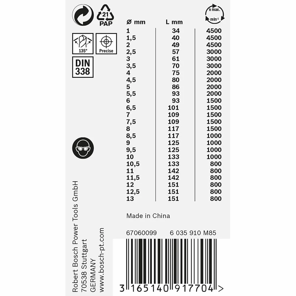 Bosch Professional Ensemble de 25 forets hélicoïdaux HSS PointTeQ pour métal ProBox