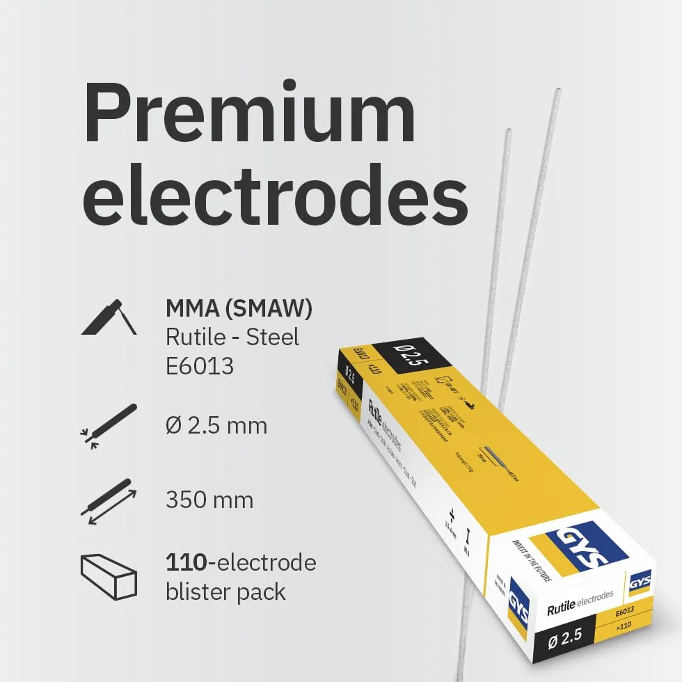 GYS Métal d'Apport MMA E6013 Ø 2,5 mm x 350 mm Baguettes de Soudage Enrobées Rutiles