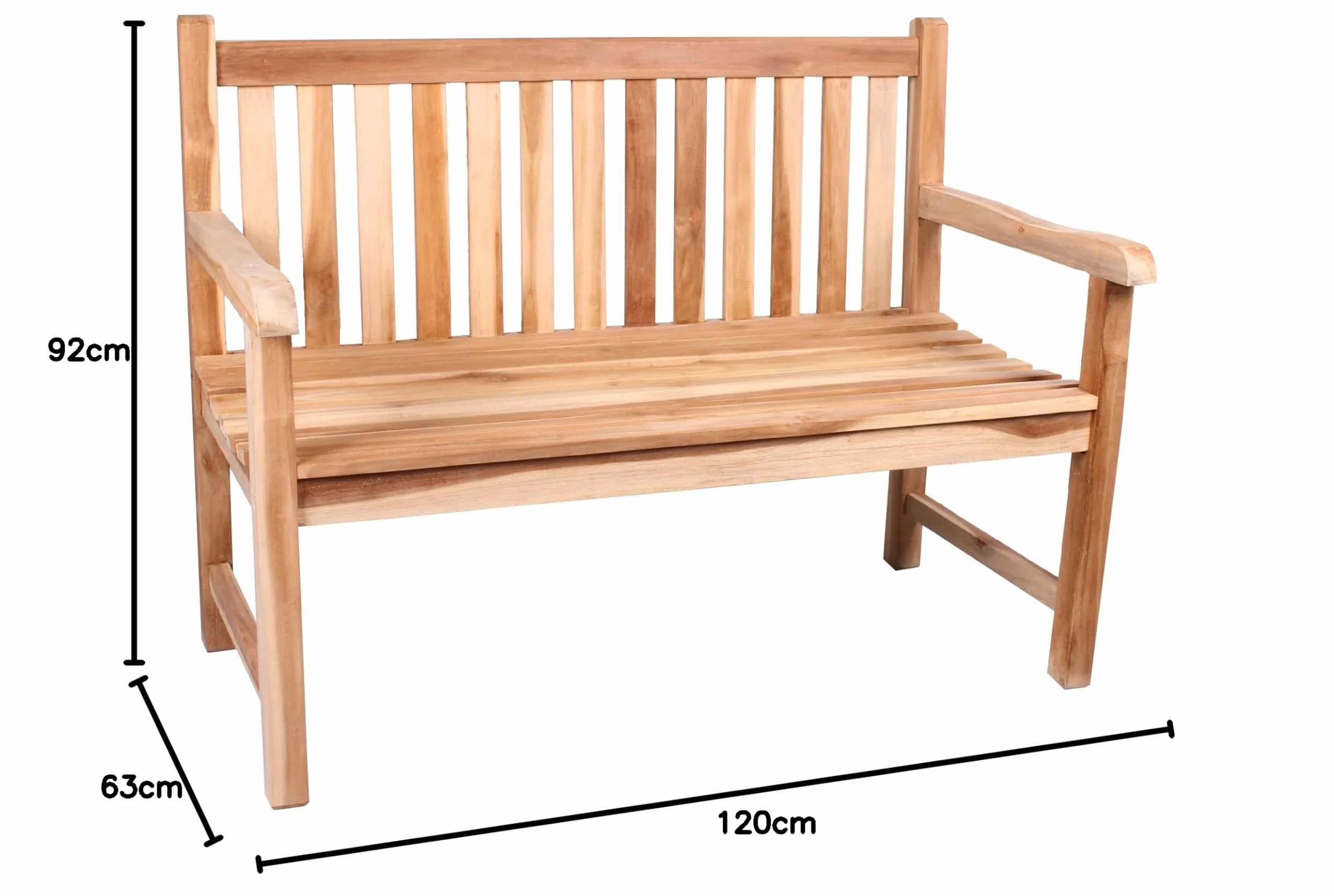 Ambientehome Banc de Jardin en Teck 2 Places 120 cm