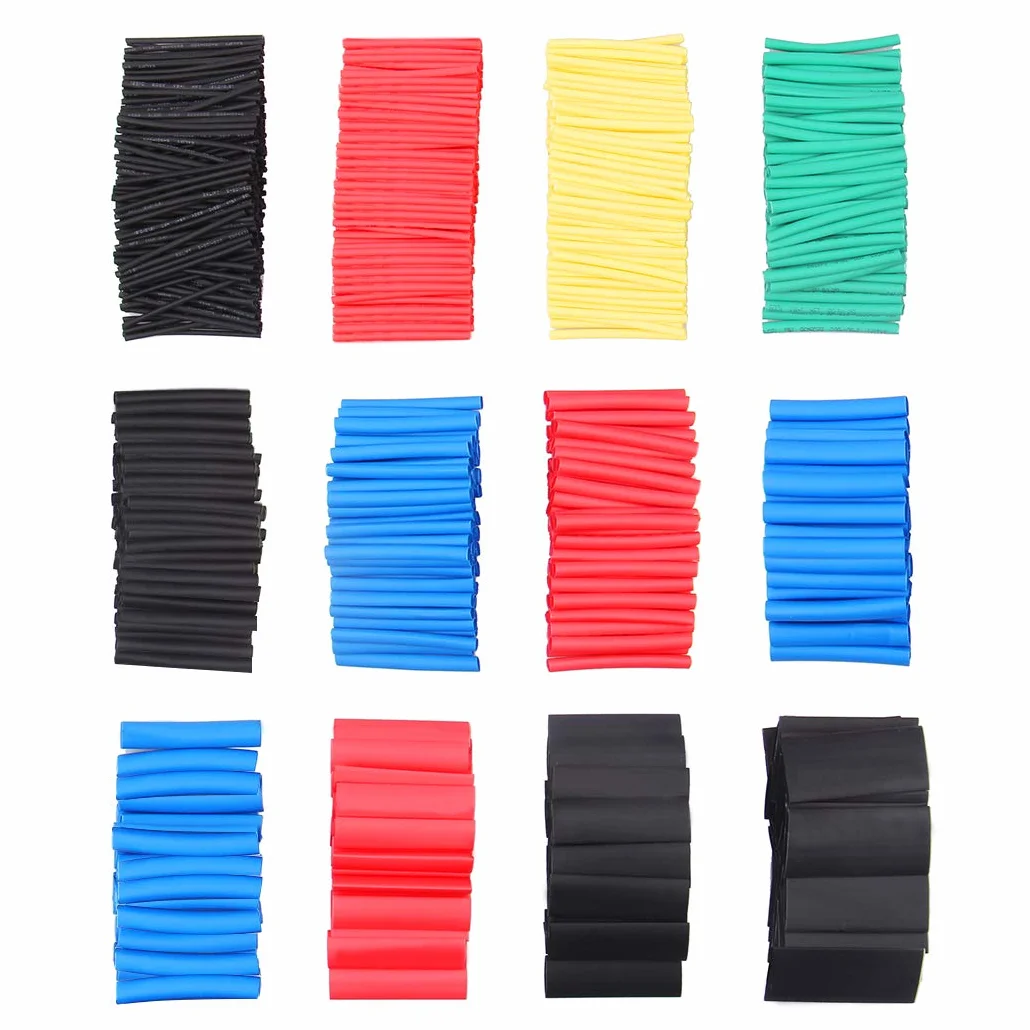 Preciva Gaines Thermorétractables 1200 Pièces, Isolation Electrique Tube de Câble, Ratio 2:1, 5 Couleurs, 12 Tailles