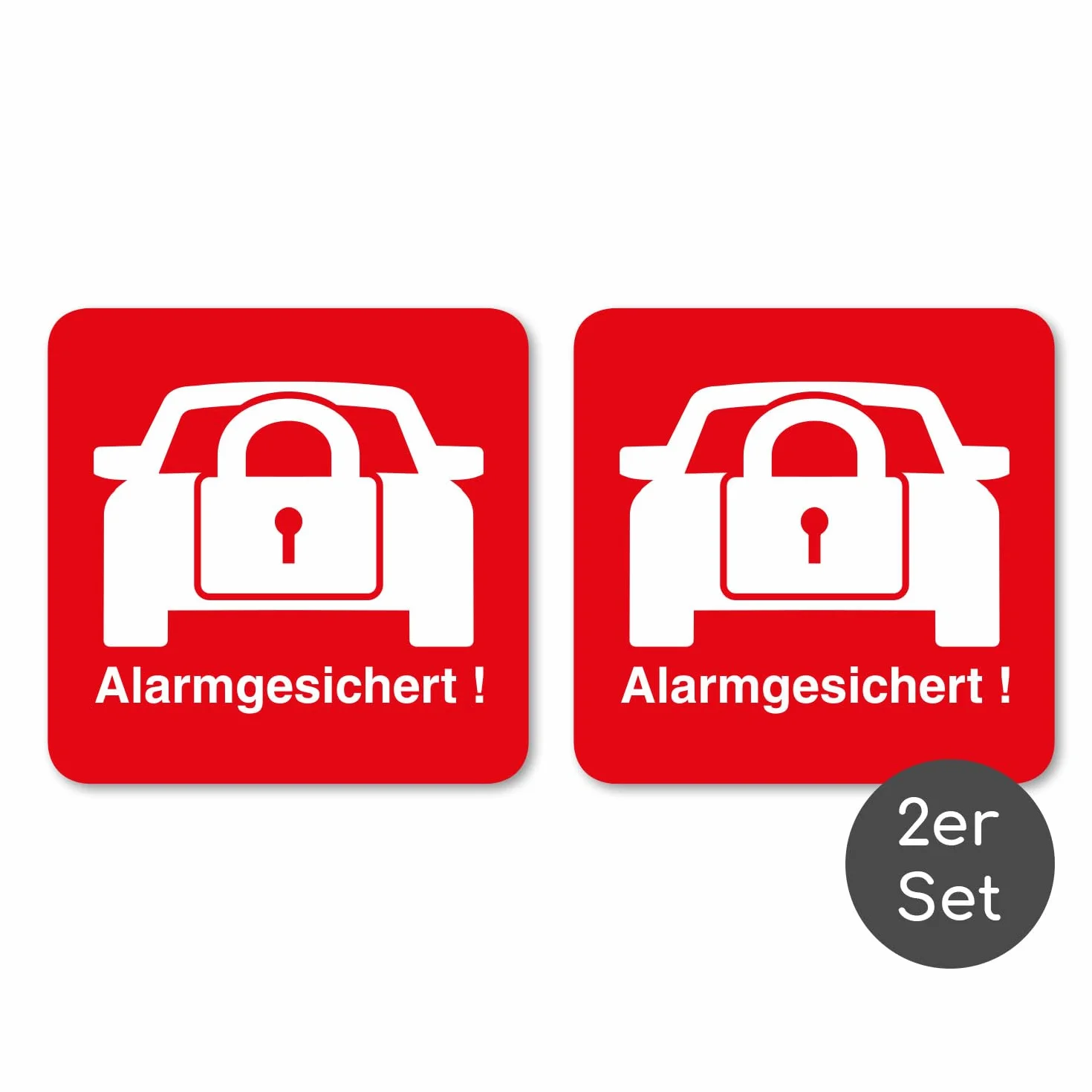iSecur Autocollant Alarme Active 30x30 mm Rouge Blanc Anti-intrusion