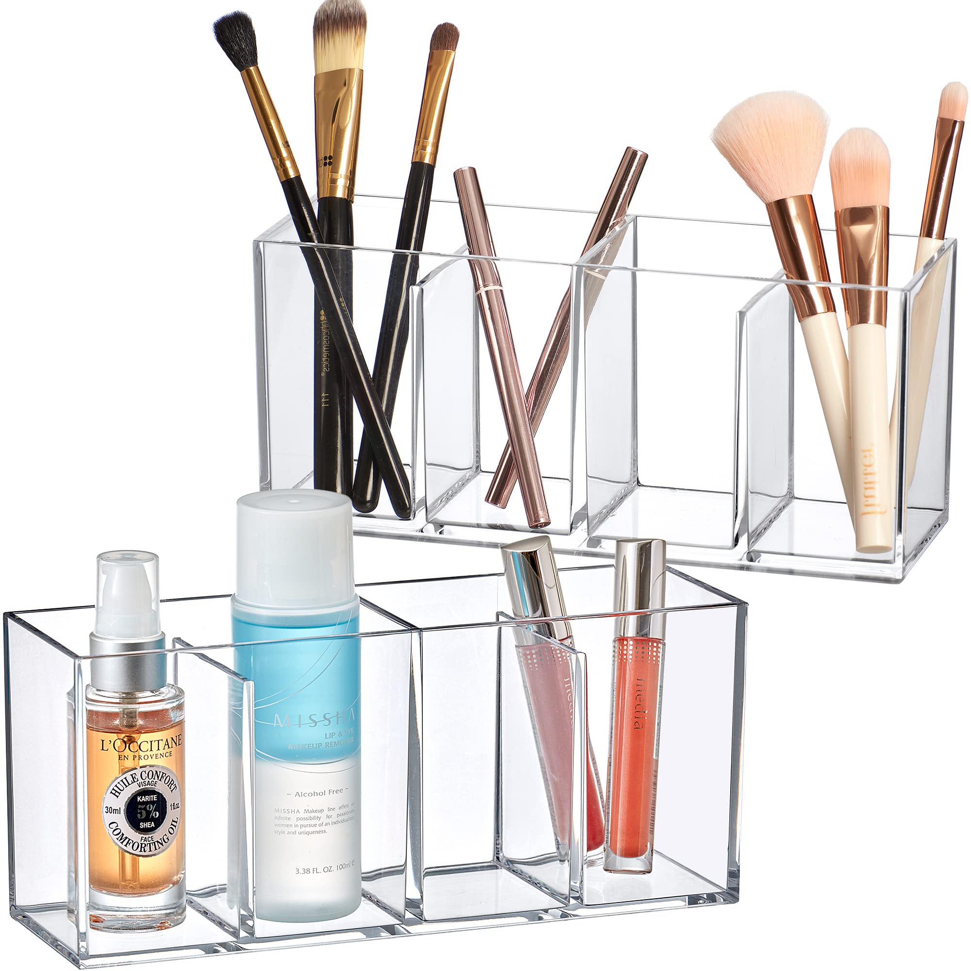 Clear Acrylic Vanity Organizer with Four Compartments