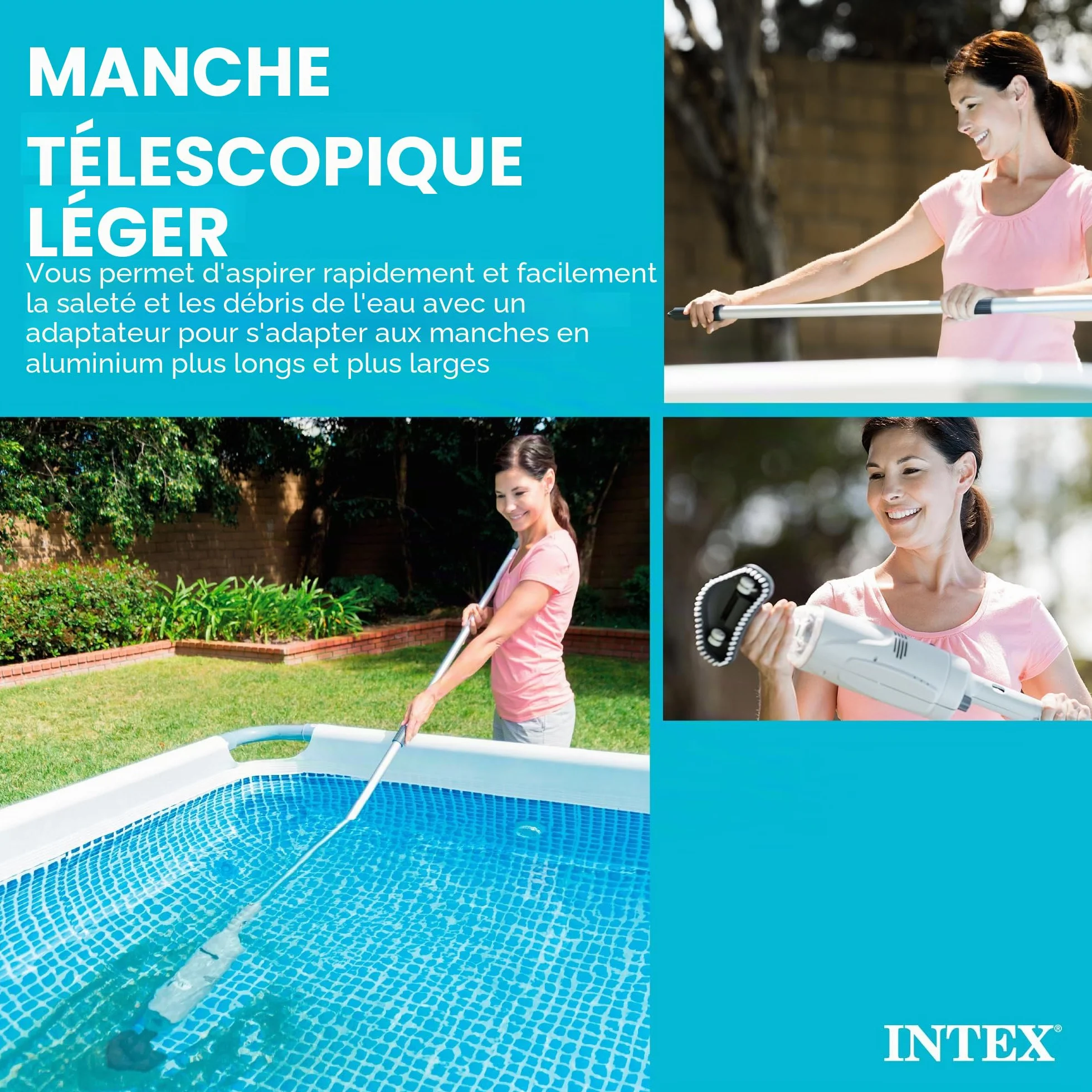 Intex 28620EP Aspirateur de piscine à main rechargeable Gris