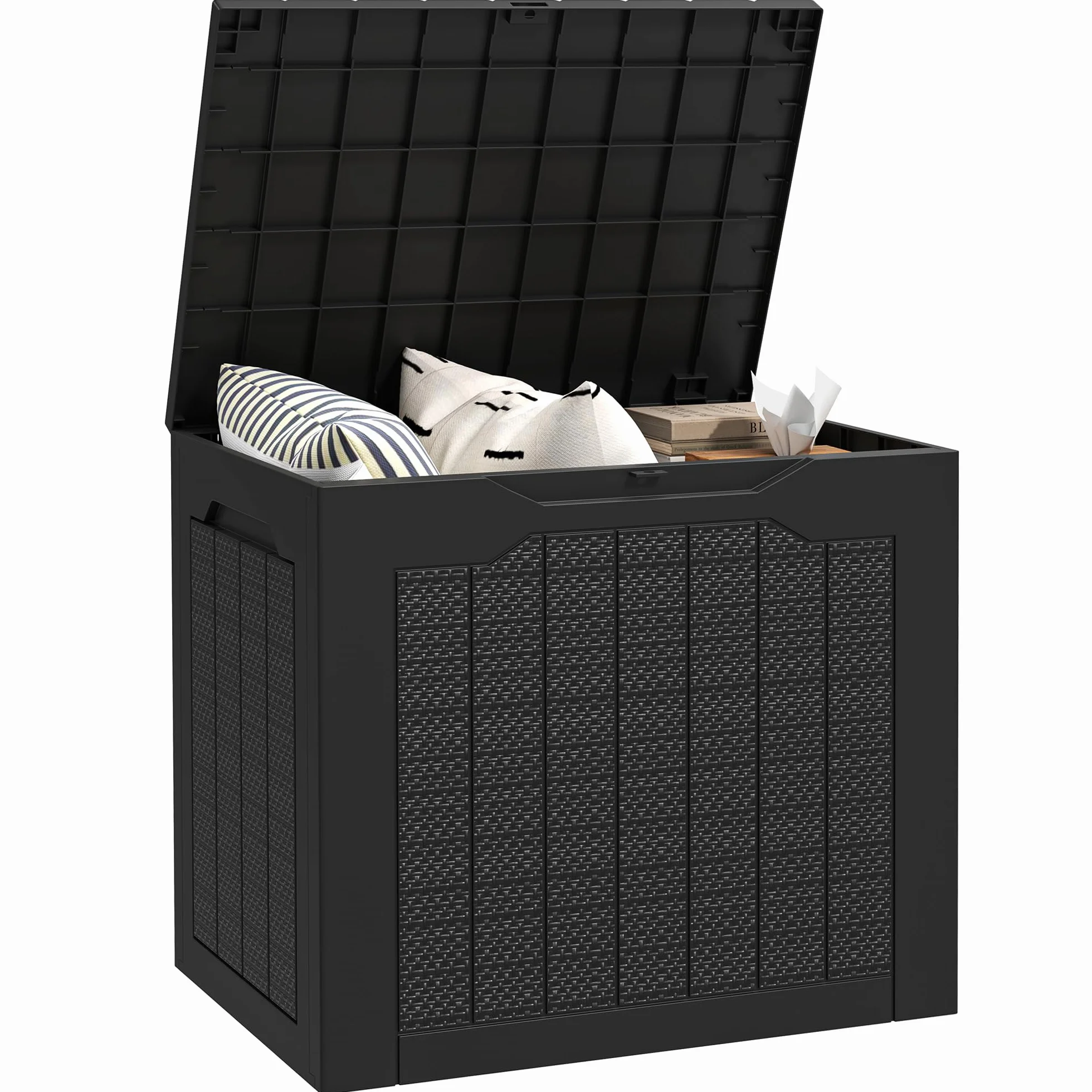 Outsunny Coffre de rangement extérieur 93L étanche 56 x 41 x 50 cm noir