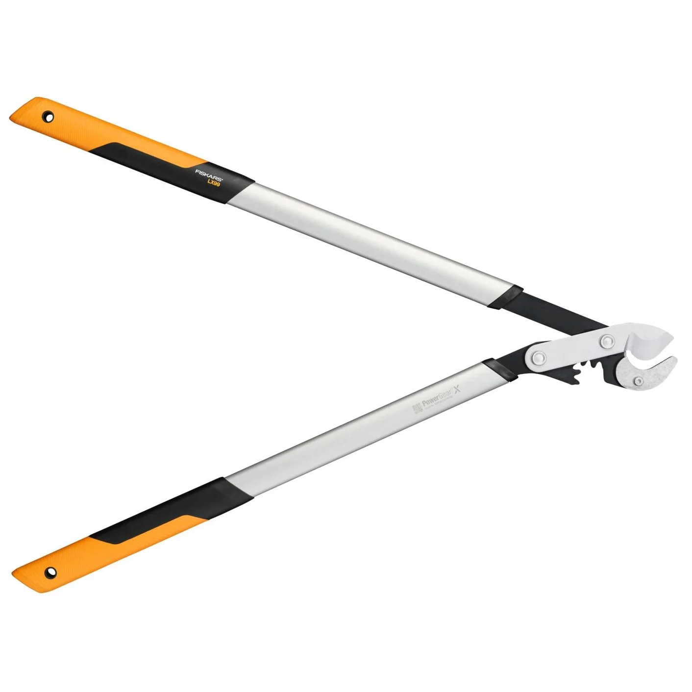 Fiskars Coupe-branches à enclume pour bois sec et dur, Système à crémaillère PowerGear X, Taille L, Revêtement antiadhésif, Acier trempé, Longueur: 80 cm, Noir/Orange, LX99